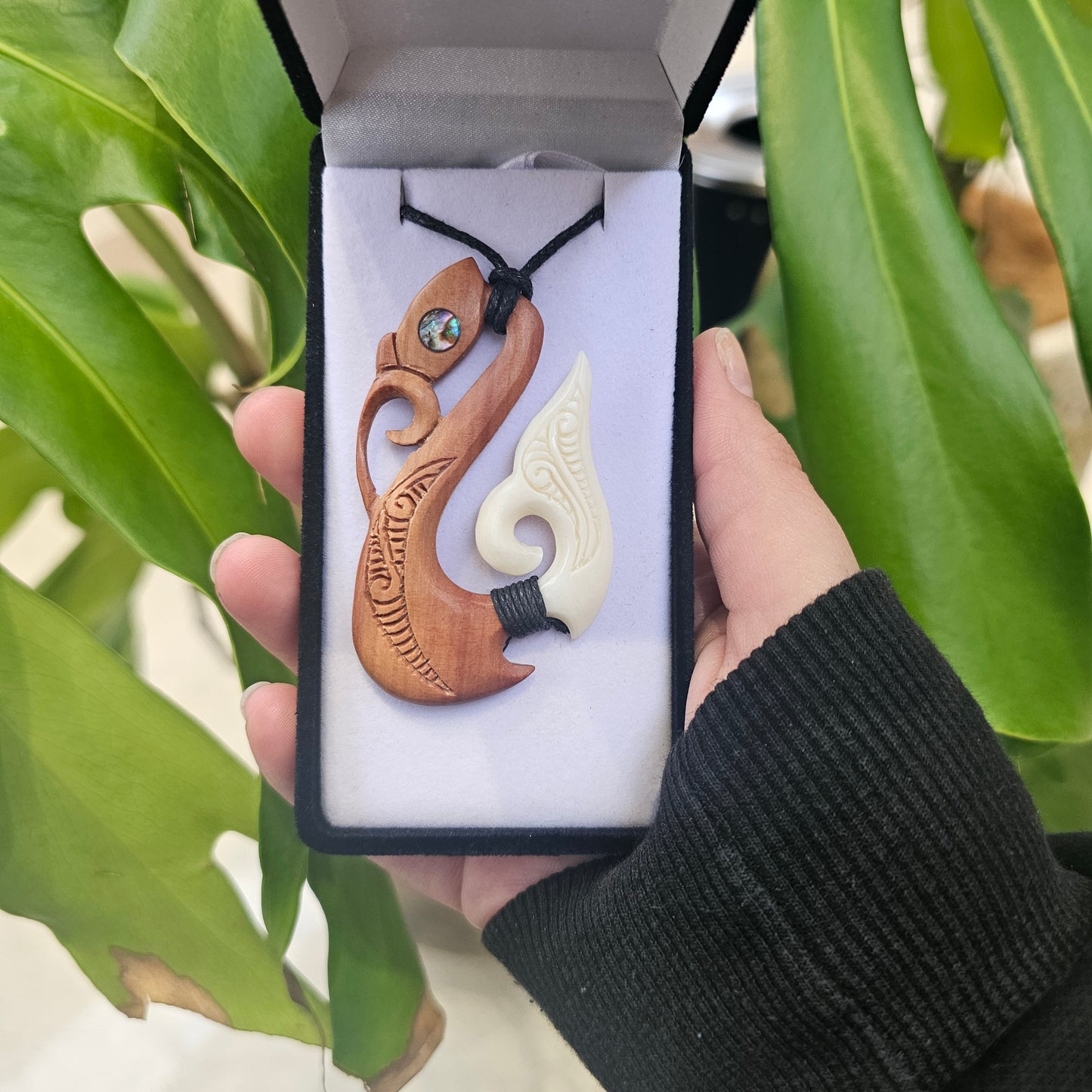 Manaia Bone Pendant with Wood - Rivendell Shop
