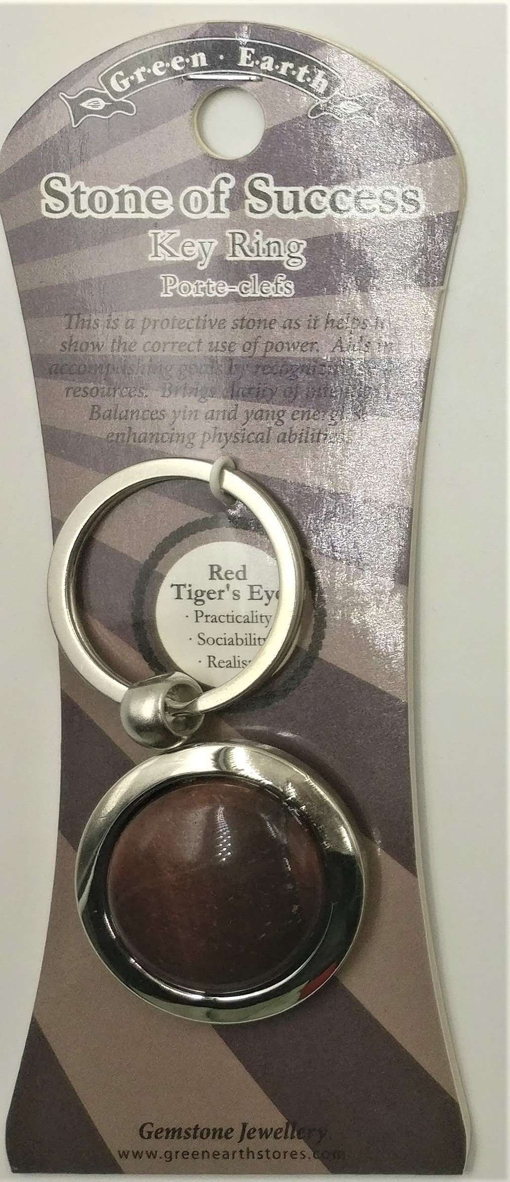 Red tigers eye key chain - Rivendell Shop
