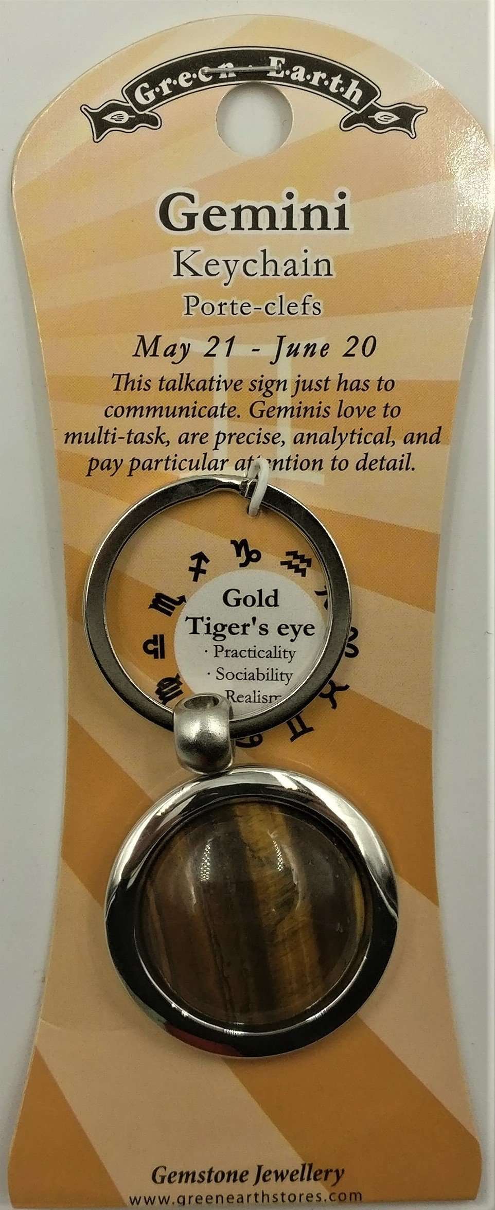 Tiger’s eye zodiac keychain - Rivendell Shop