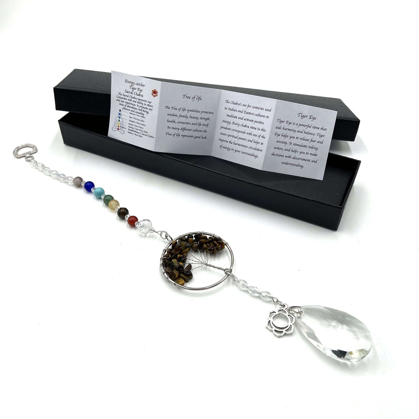 Tree of Life Suncatcher Sacral Chakra Tiger Eye - Rivendell Shop