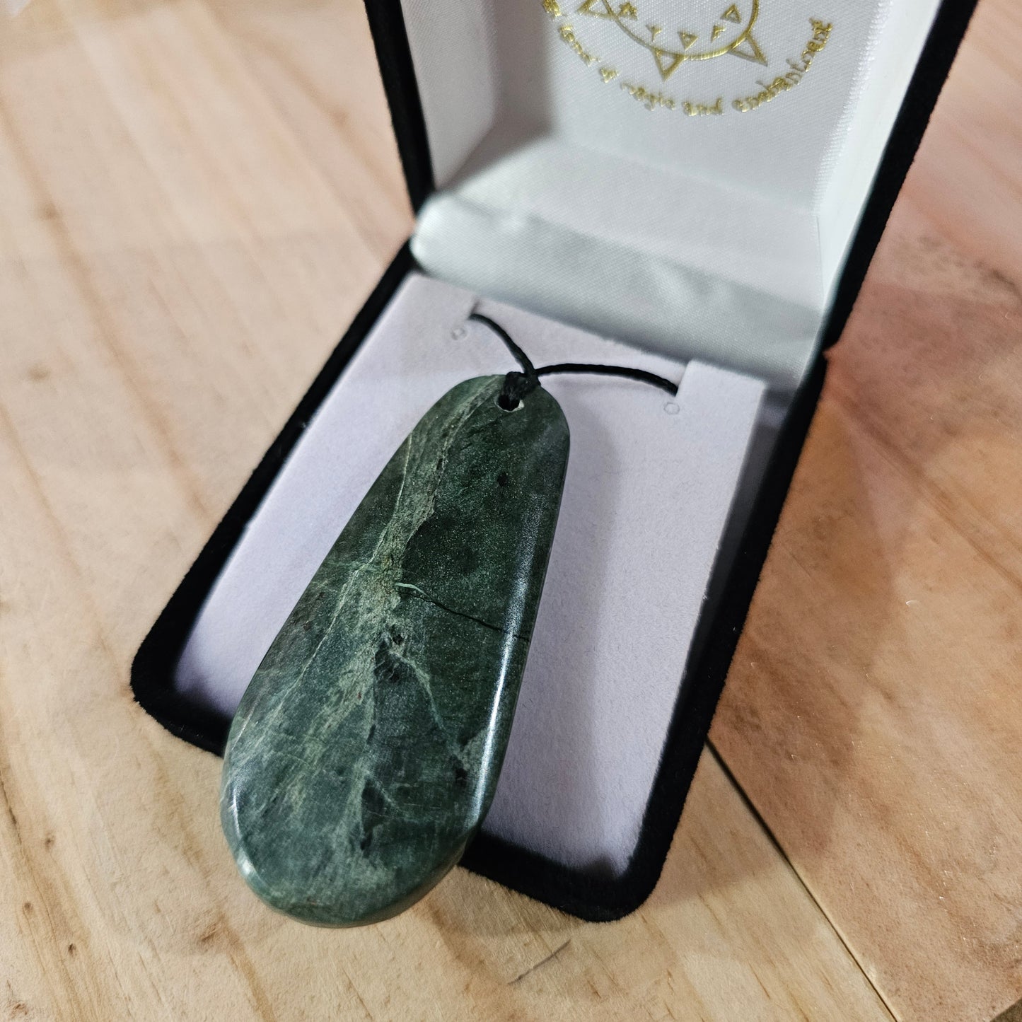 Natural Greenstone Pendant - 60 x 30 mm - Rivendell Shop