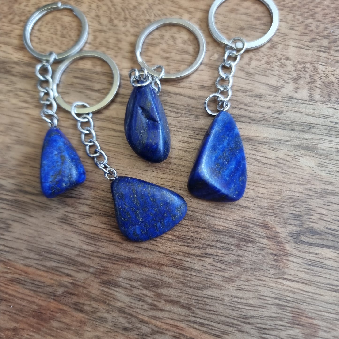 Polished lapis lazuli key ring - Assorted - Rivendell Shop
