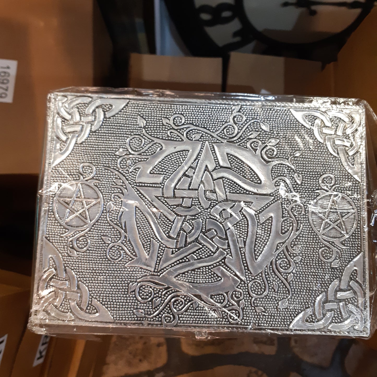 Celtic Pentagram Silver Jewellery Box - Rivendell Shop
