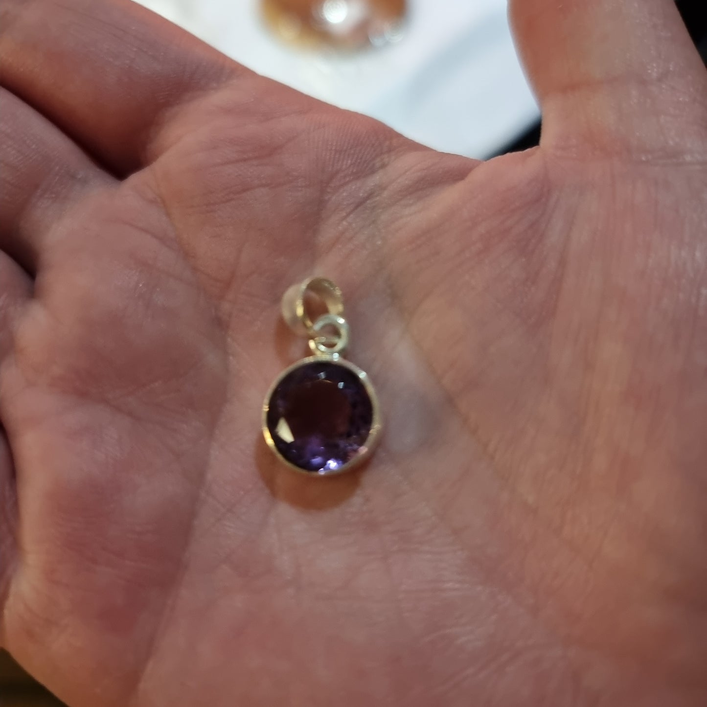Sterling silver amethyst pendant - Rivendell Shop