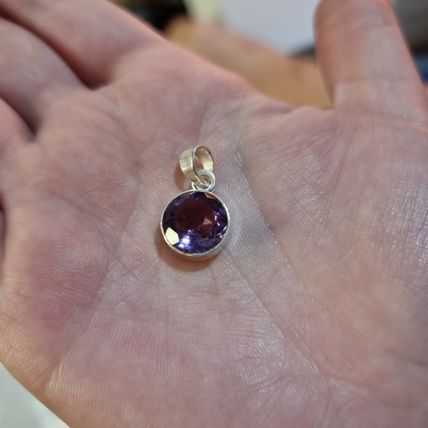 Sterling silver amethyst pendant - Rivendell Shop