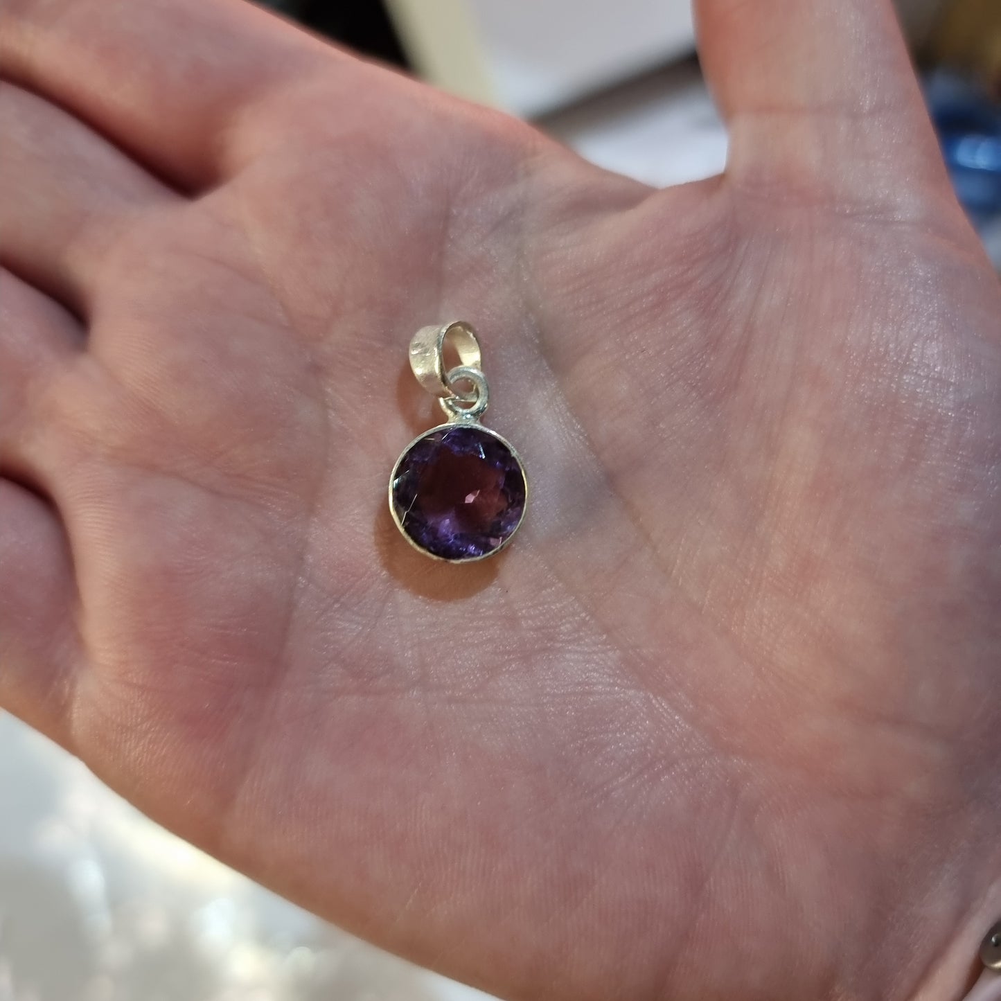 Sterling silver amethyst pendant - Rivendell Shop