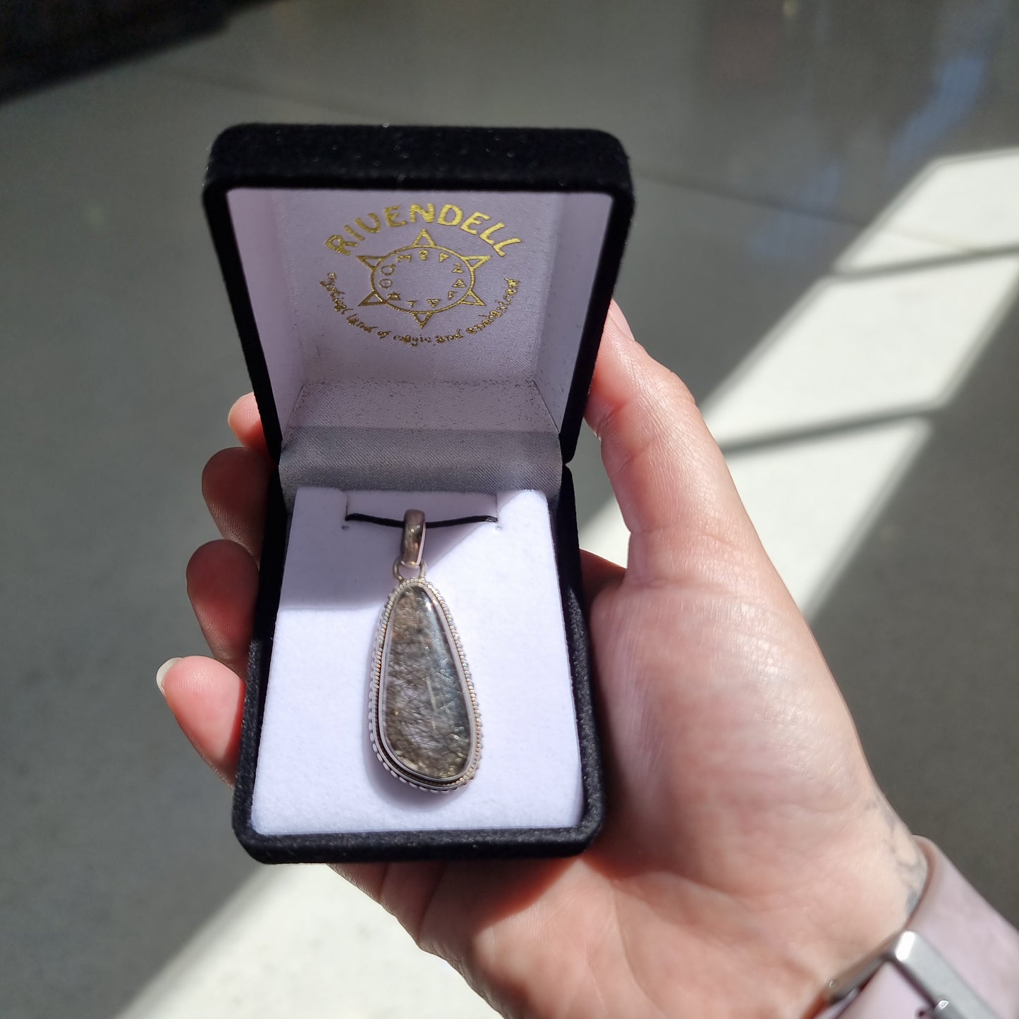 Tourmalated quartz pendant - Rivendell Shop