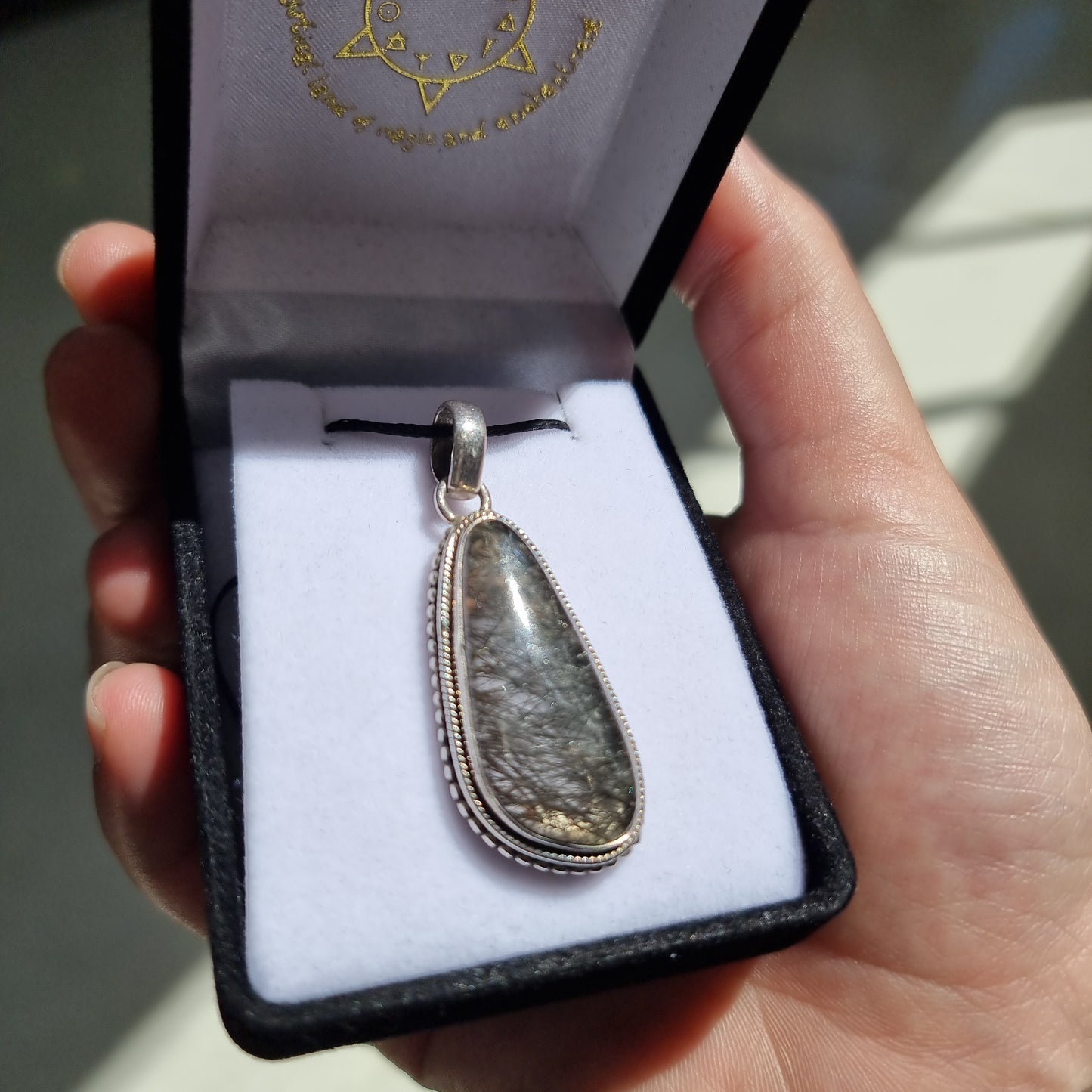 Tourmalated quartz pendant - Rivendell Shop