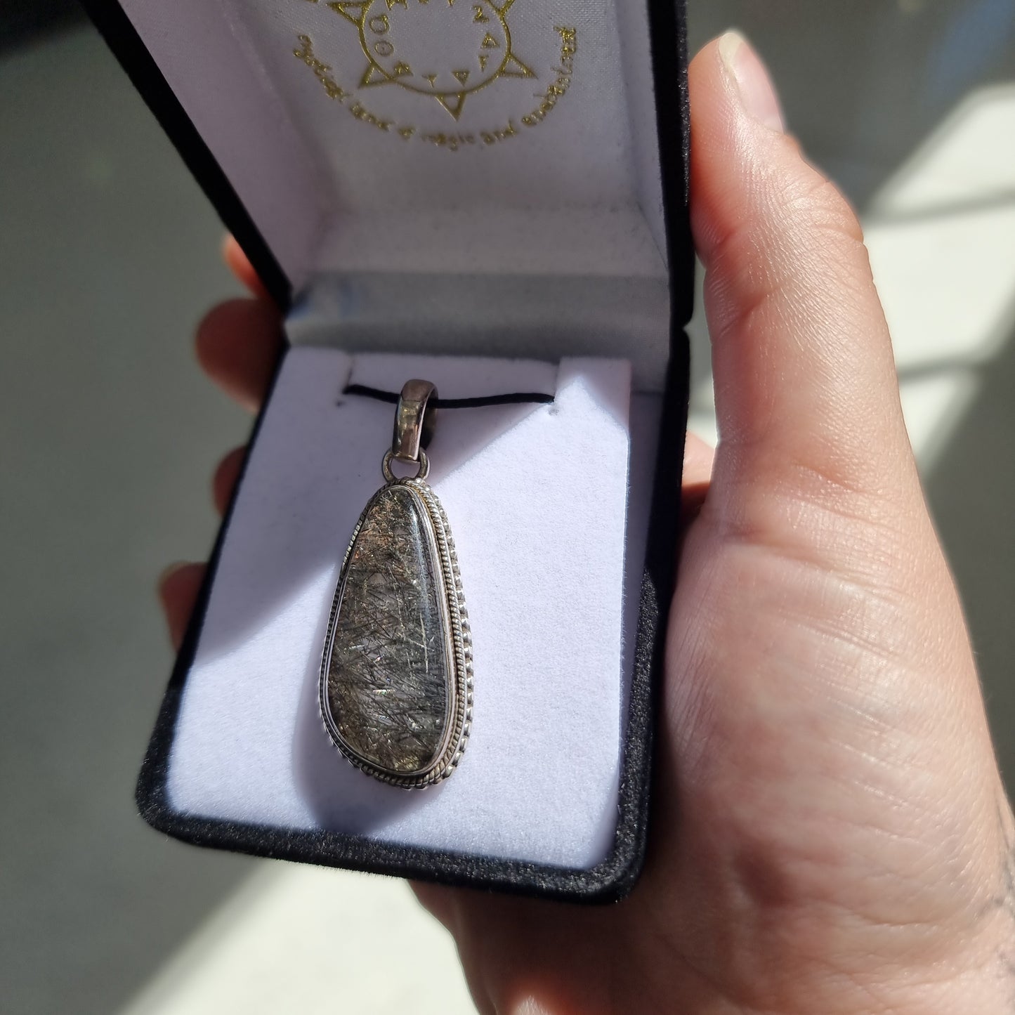 Tourmalated quartz pendant - Rivendell Shop