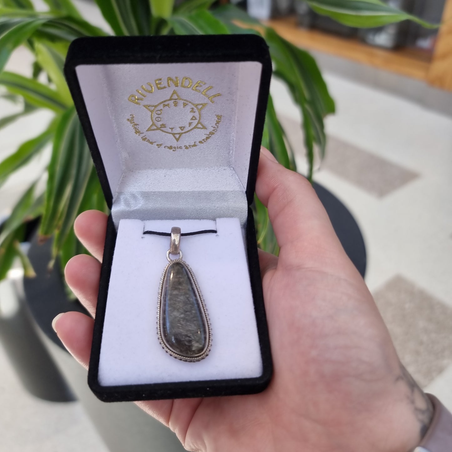 Tourmalated quartz pendant - Rivendell Shop