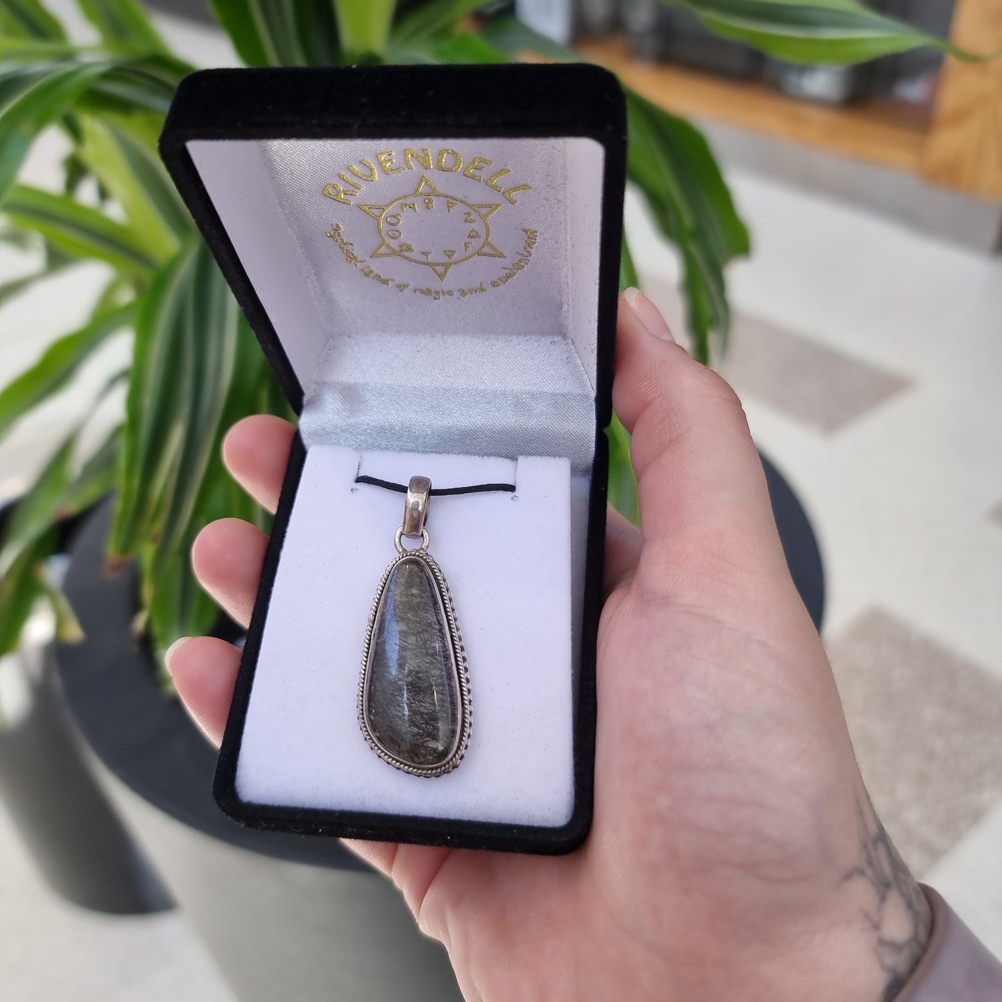 Tourmalated quartz pendant - Rivendell Shop