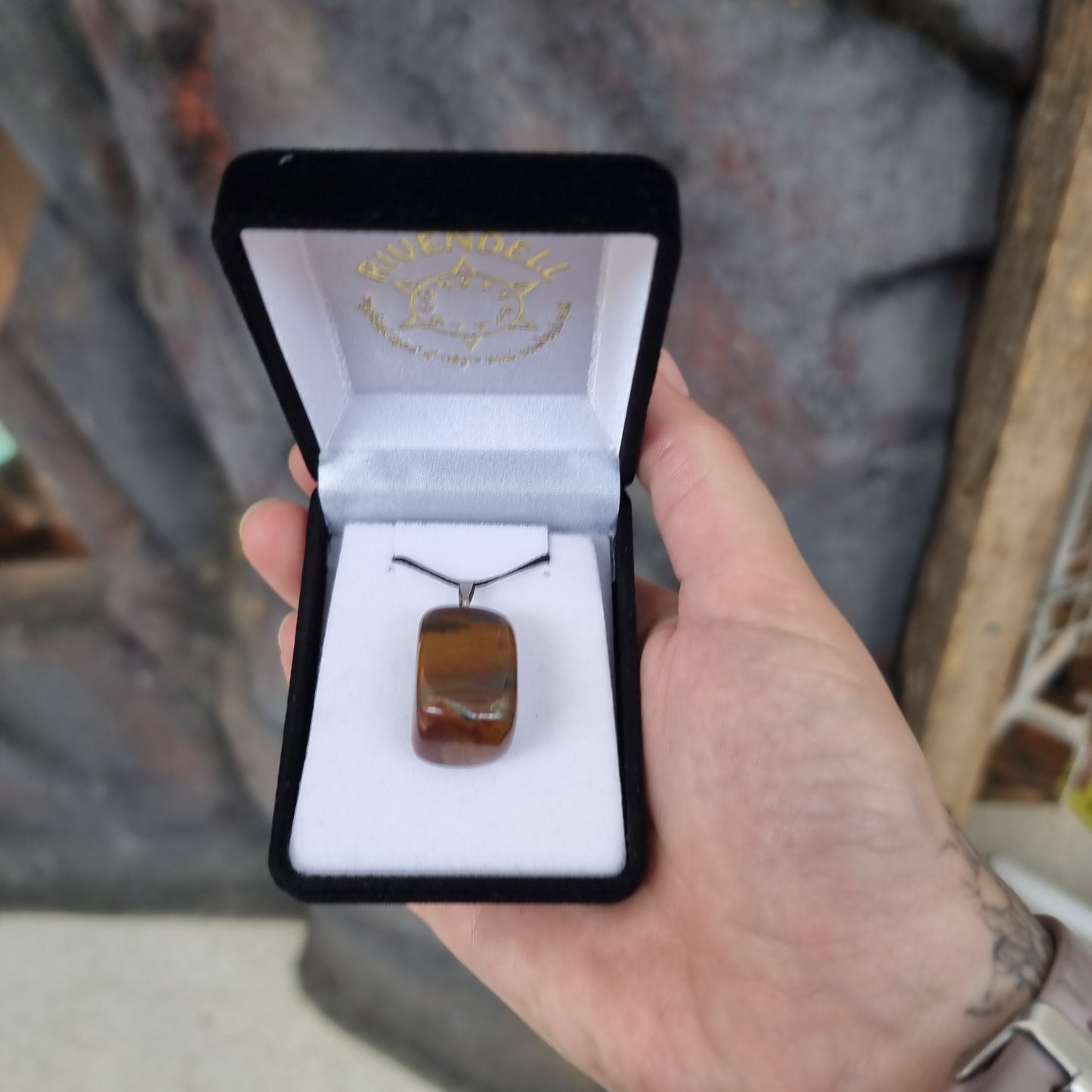 Red tigers eye tumble necklace - Rivendell Shop
