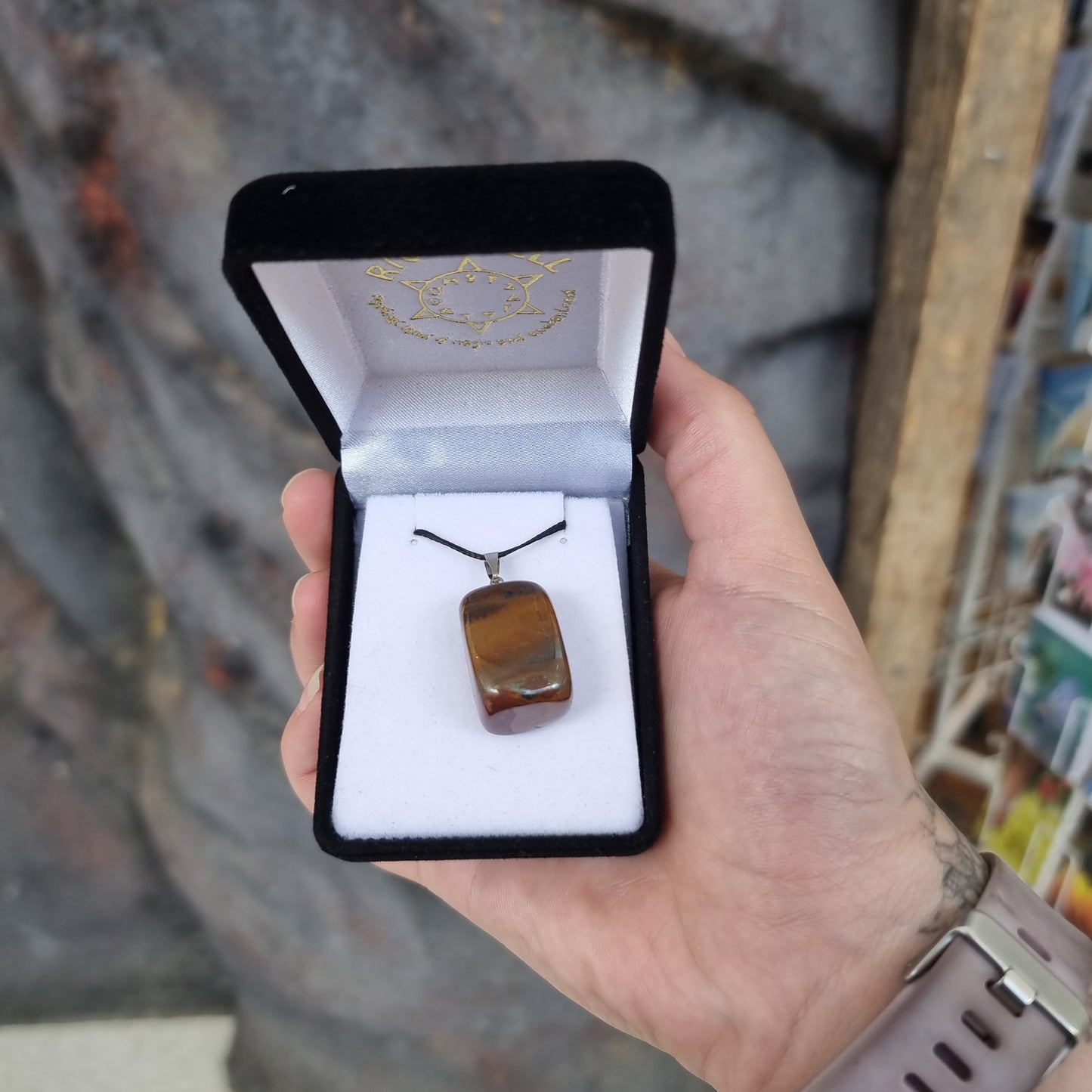 Red tigers eye tumble necklace - Rivendell Shop