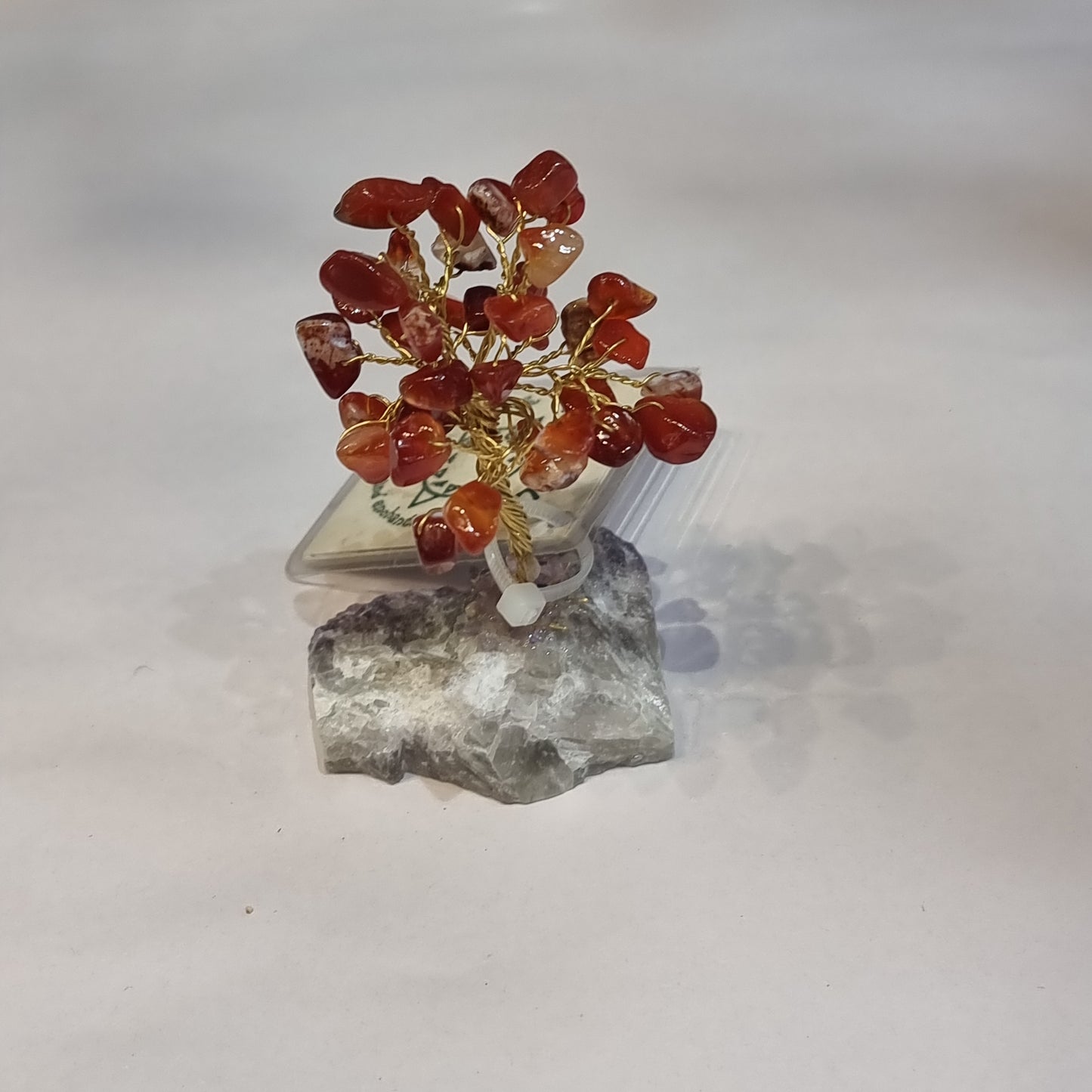 Small carnelian tree on fluorite base - Rivendell Shop