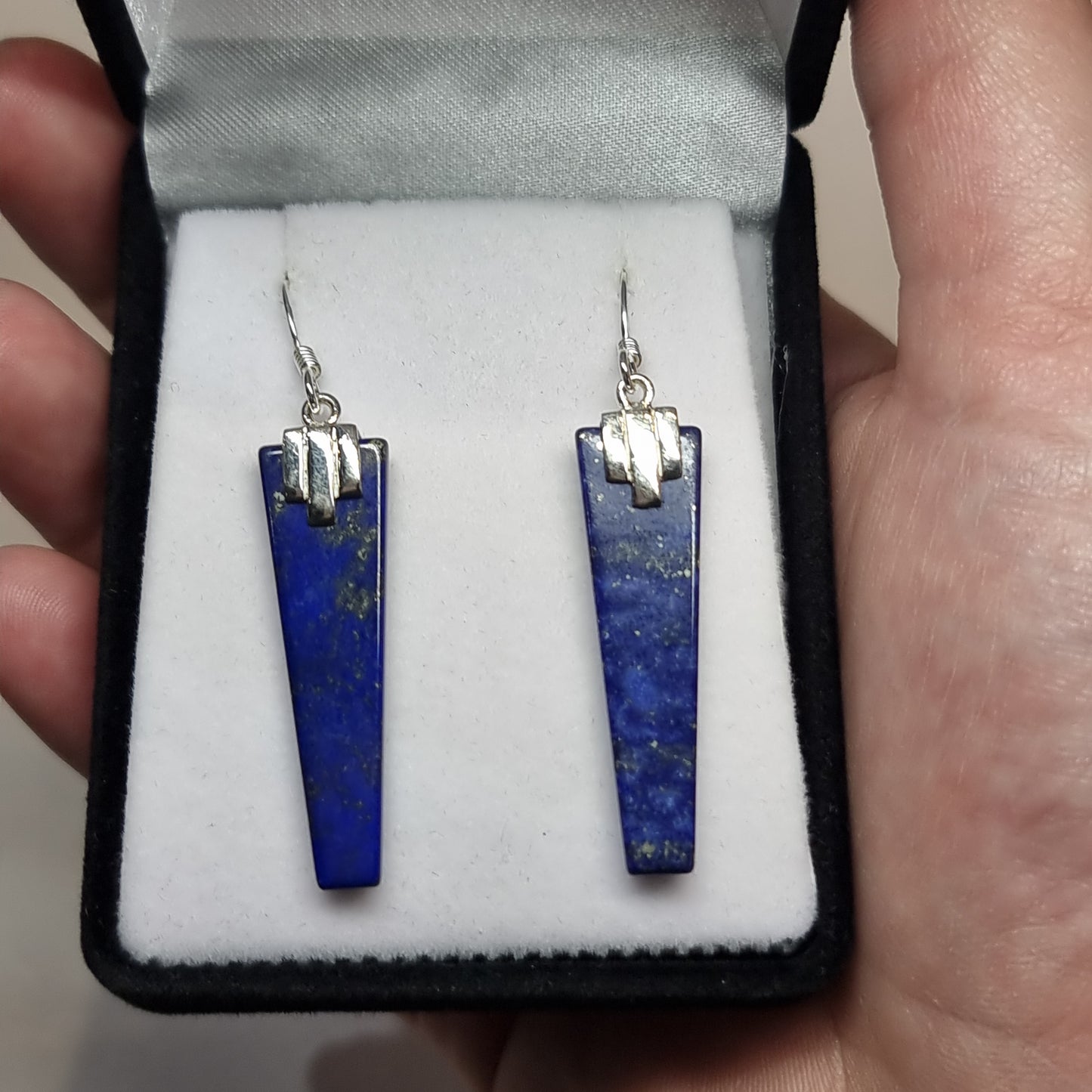 Lapis lazuli sterling silver earrings - Rivendell Shop