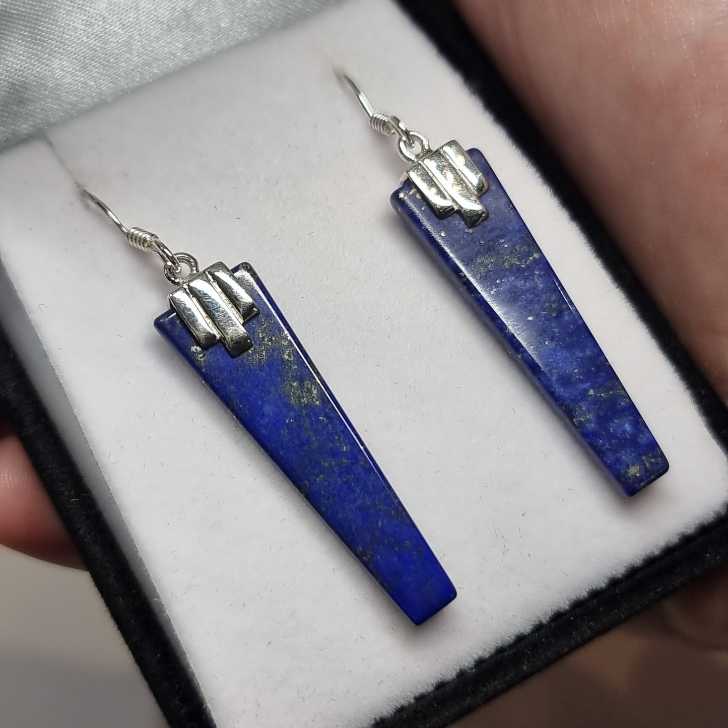 Lapis lazuli sterling silver earrings - Rivendell Shop