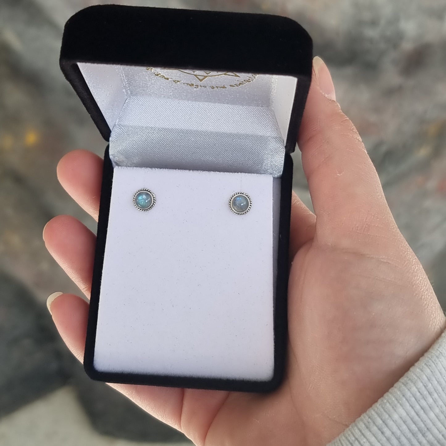 Moonstone studs - Rivendell Shop