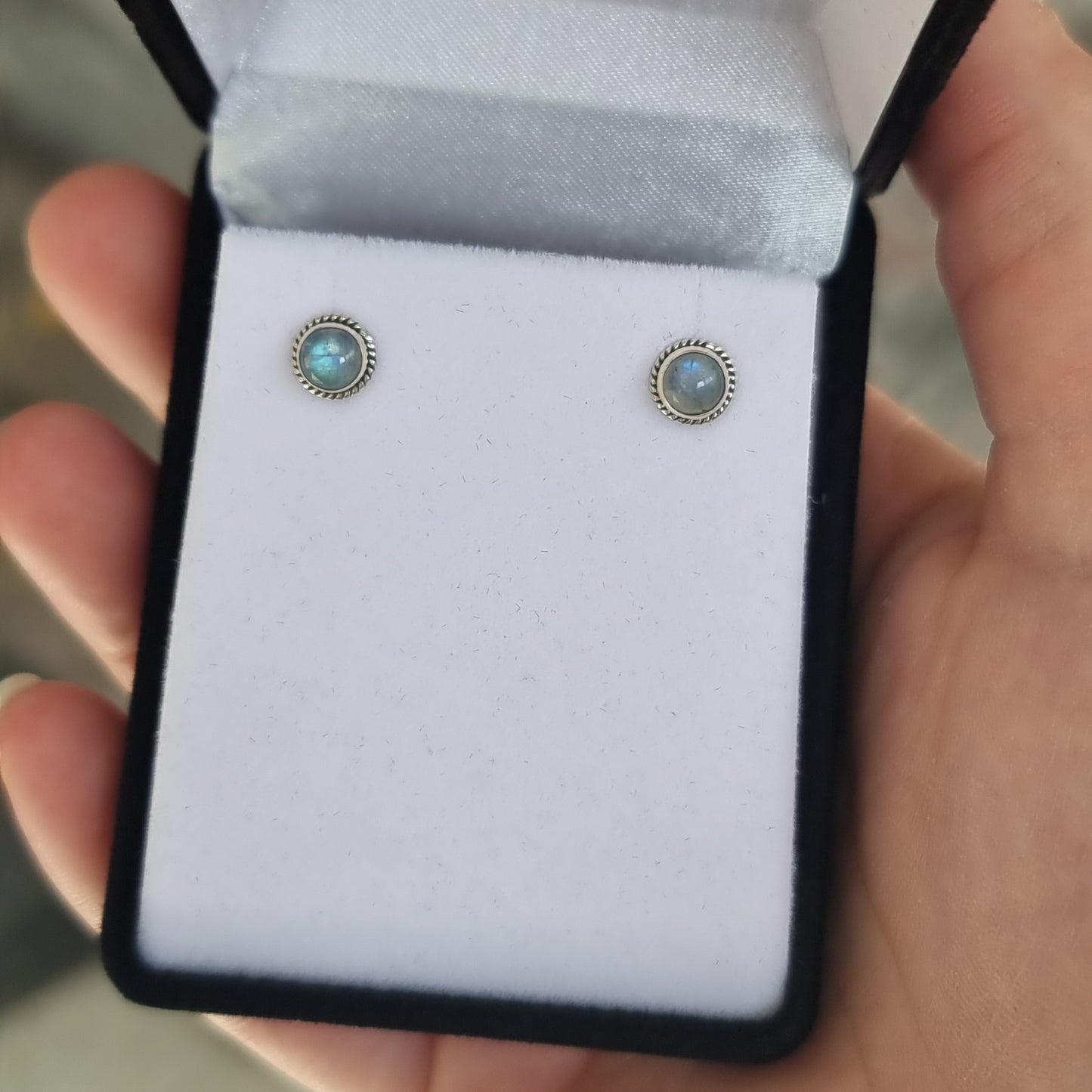Moonstone studs - Rivendell Shop