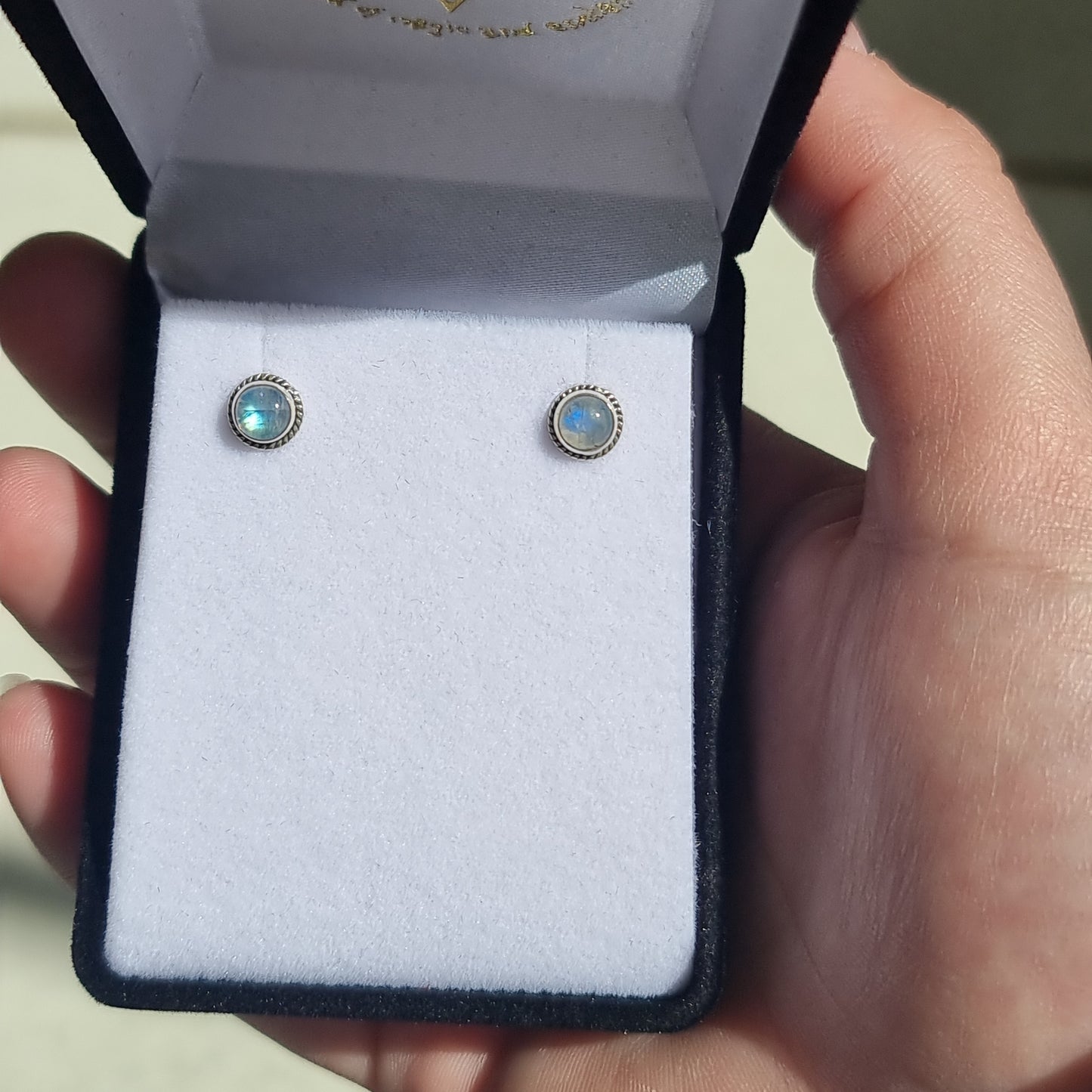 Moonstone studs - Rivendell Shop