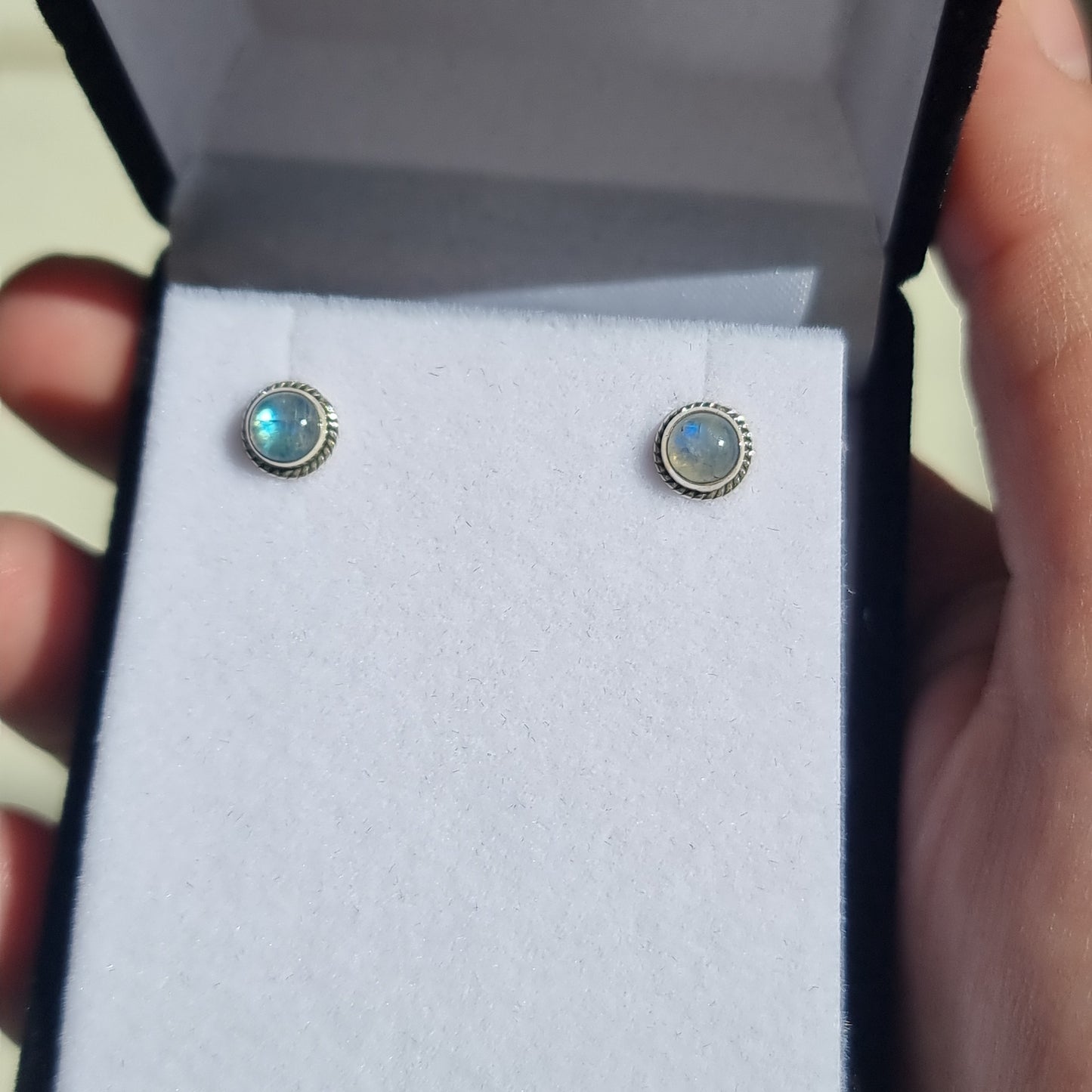 Moonstone studs - Rivendell Shop