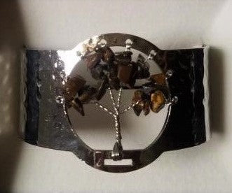 Tiger's Eye Tree of Life Silver Plated Bracelet - Rivendell Shop