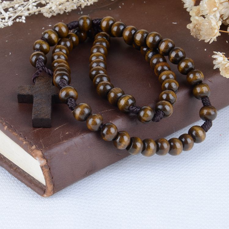 Classic Wooden Rosary with Cross - Rivendell Shop