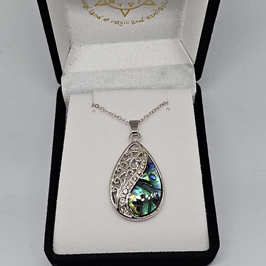 Paua pendant - tear drop - Rivendell Shop