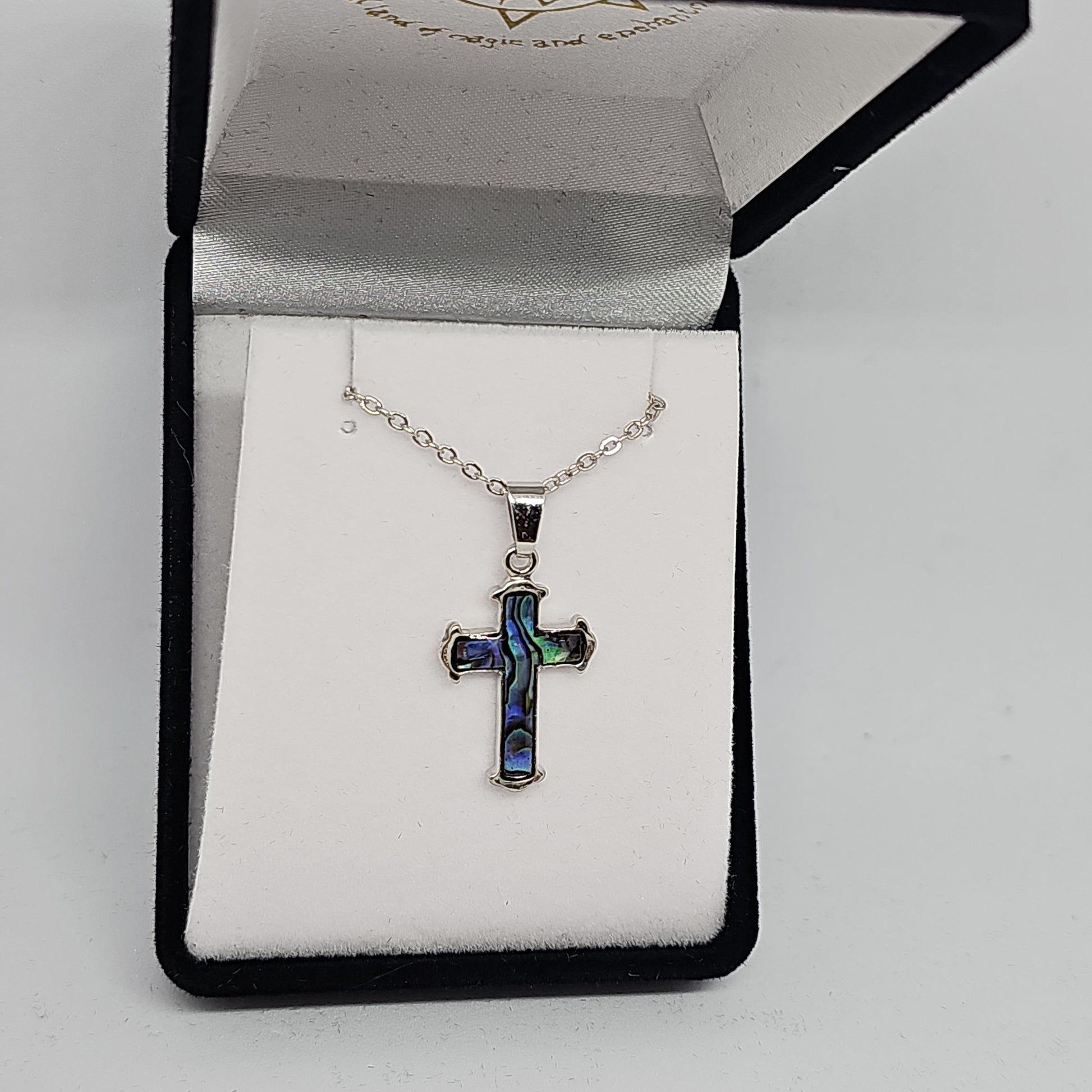 Paua pendant - cross - Rivendell Shop
