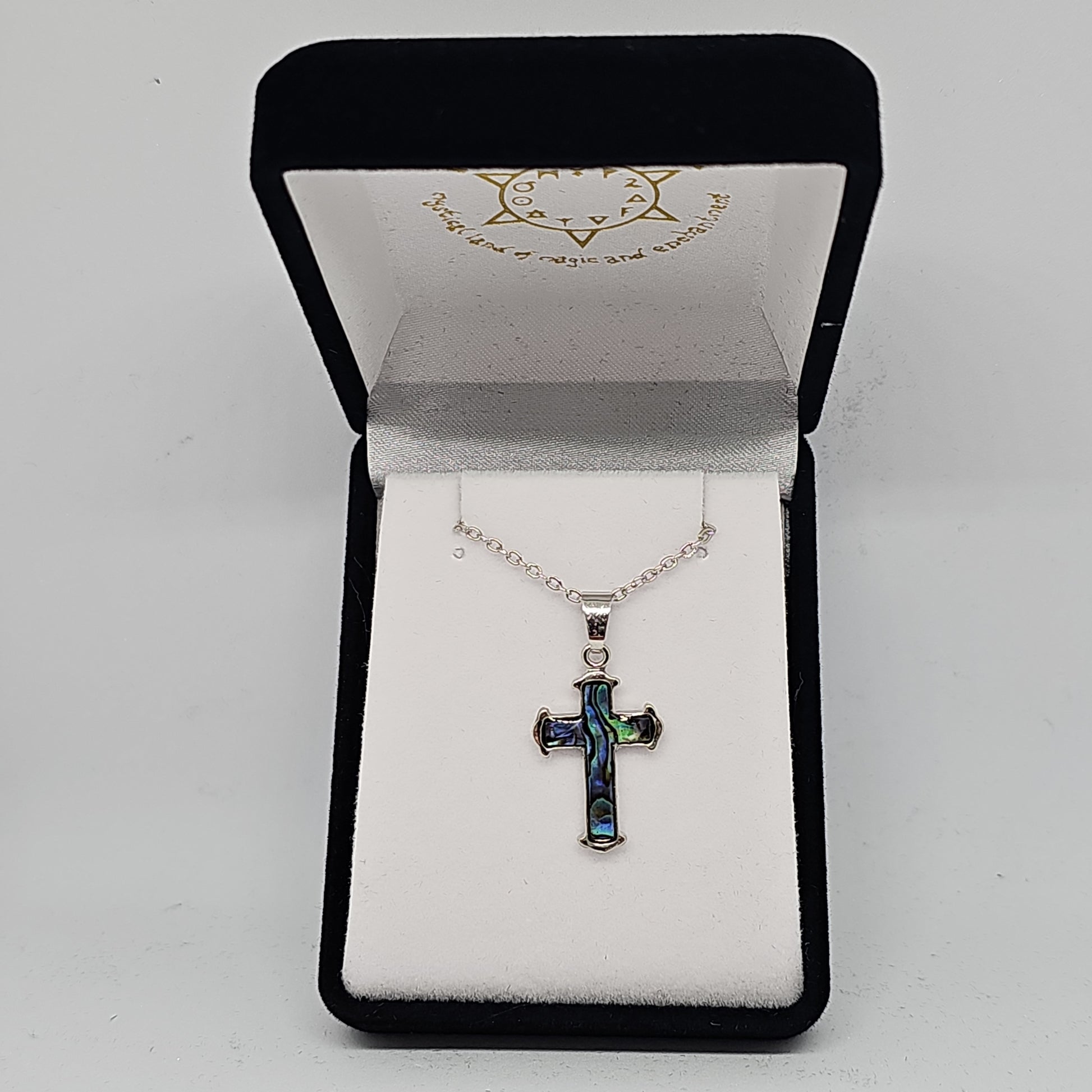 Paua pendant - cross - Rivendell Shop