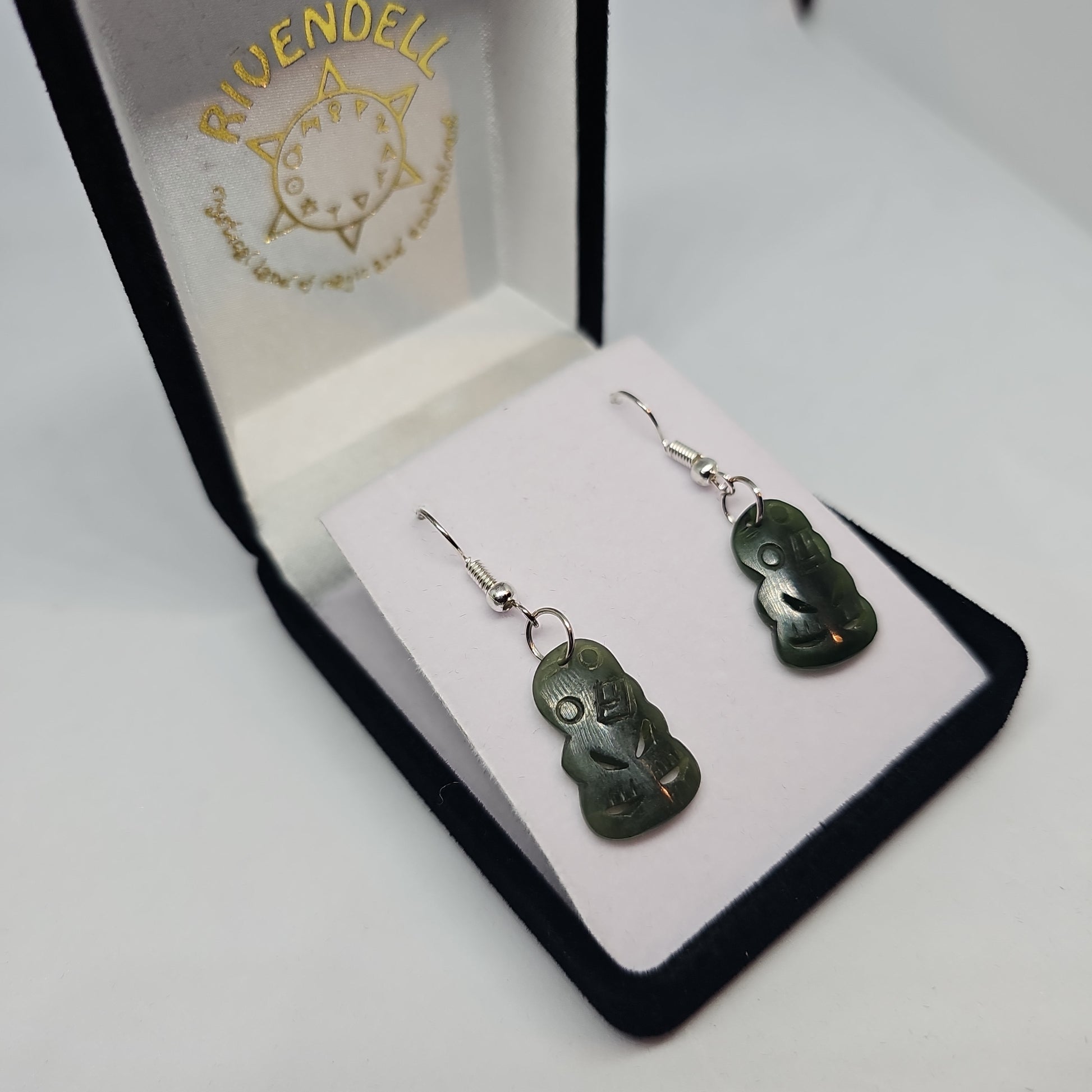 Tiki Greenstone Earrings - Rivendell Shop