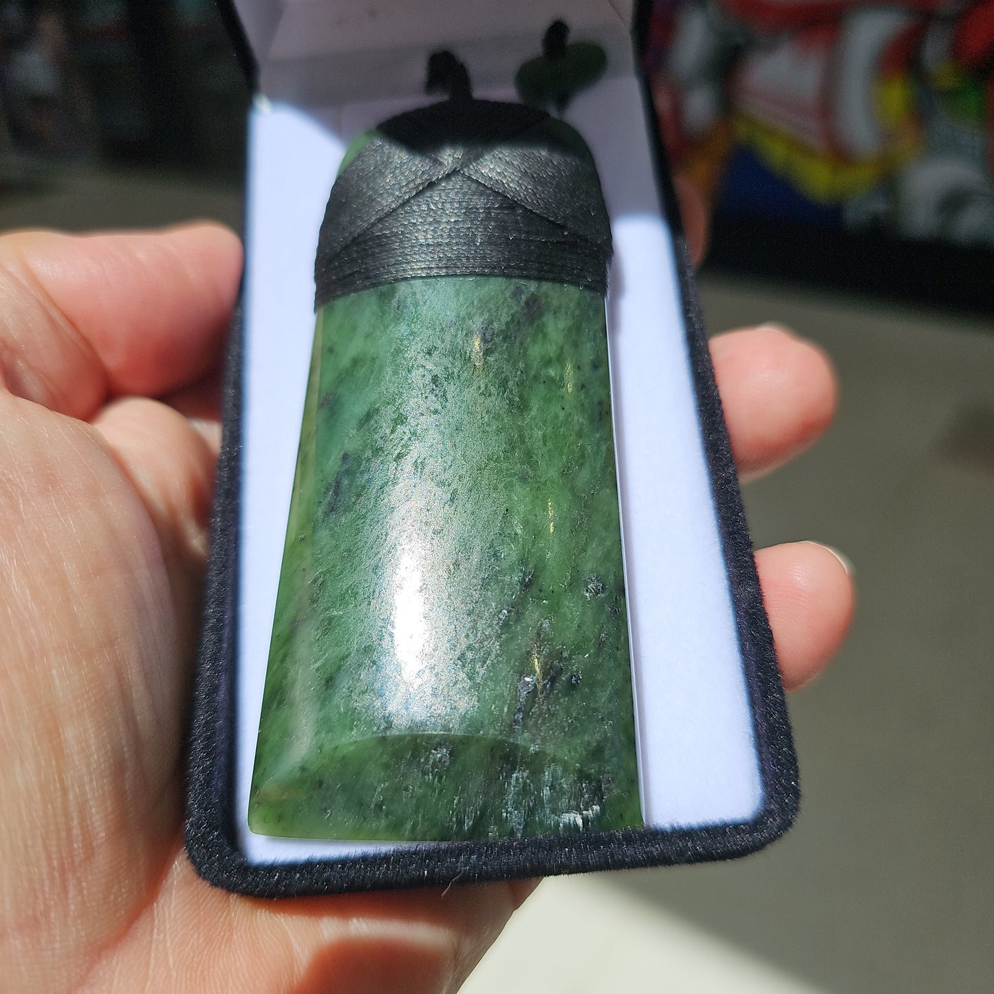 Extra Large Greenstone Toki Pendant 90x40mm - Rivendell Shop