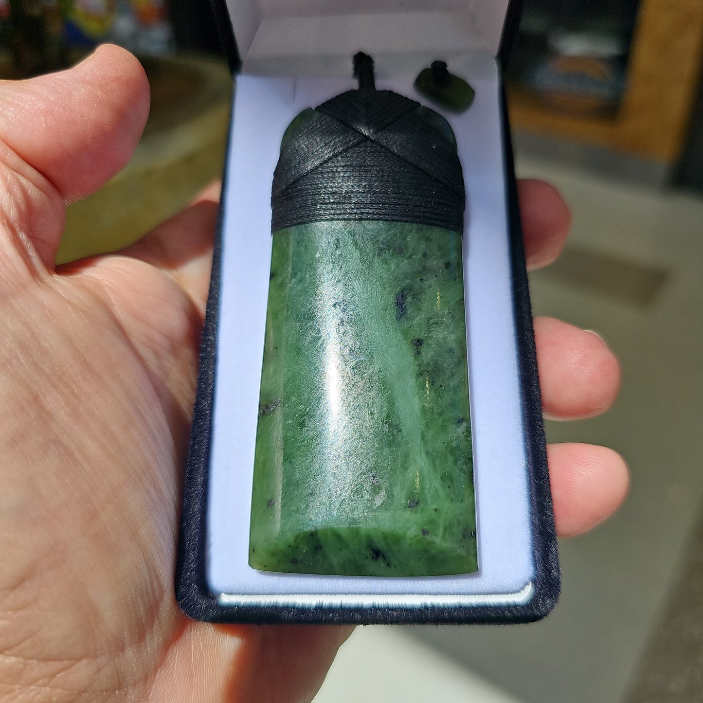 Extra Large Greenstone Toki Pendant 90x40mm - Rivendell Shop