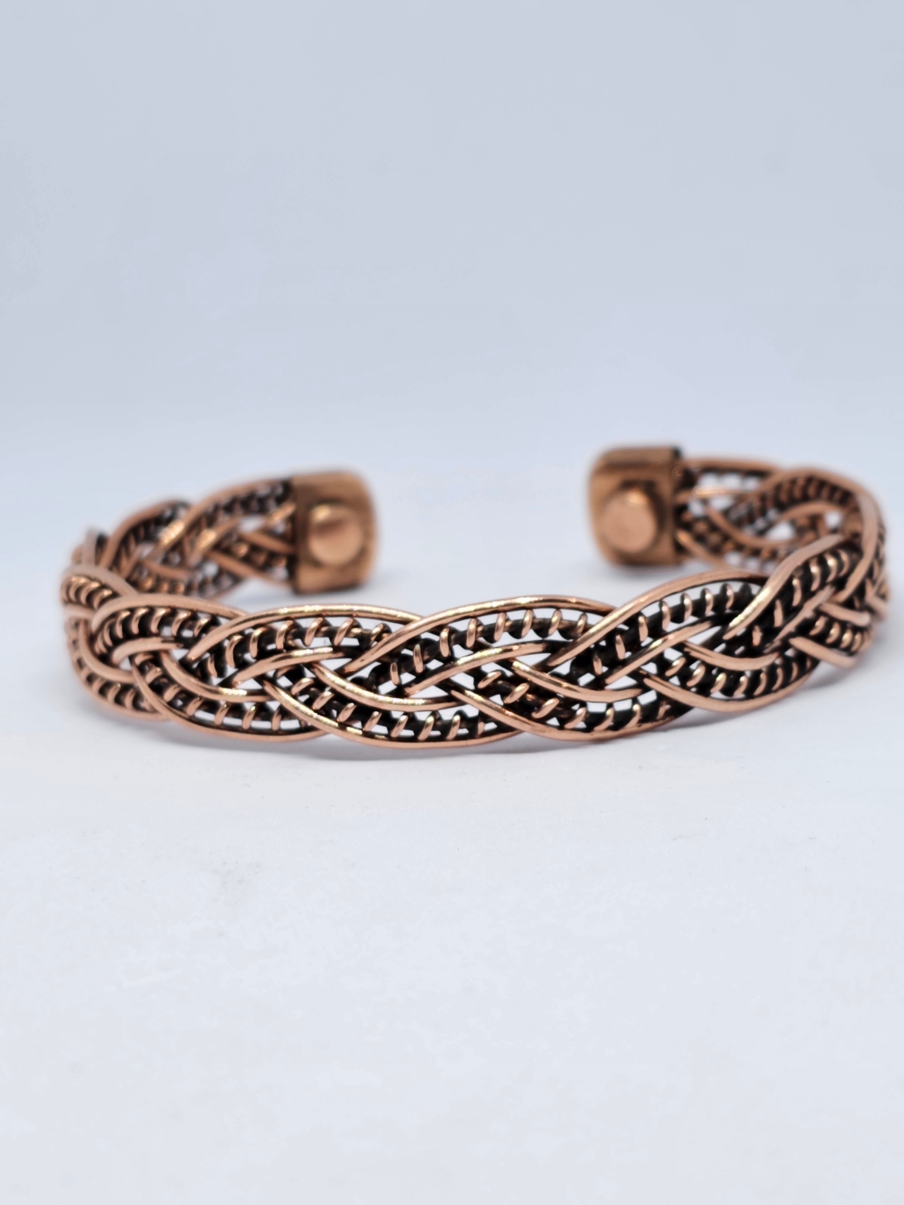 Plaited Woven Pattern Copper Magnetic Bracelet - Rivendell Shop