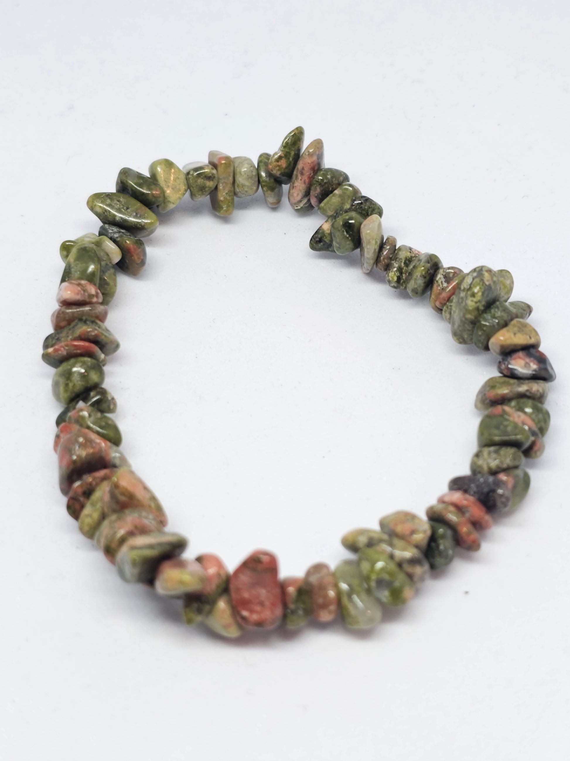 Unakite Chip Crystal Bracelet - Rivendell Shop