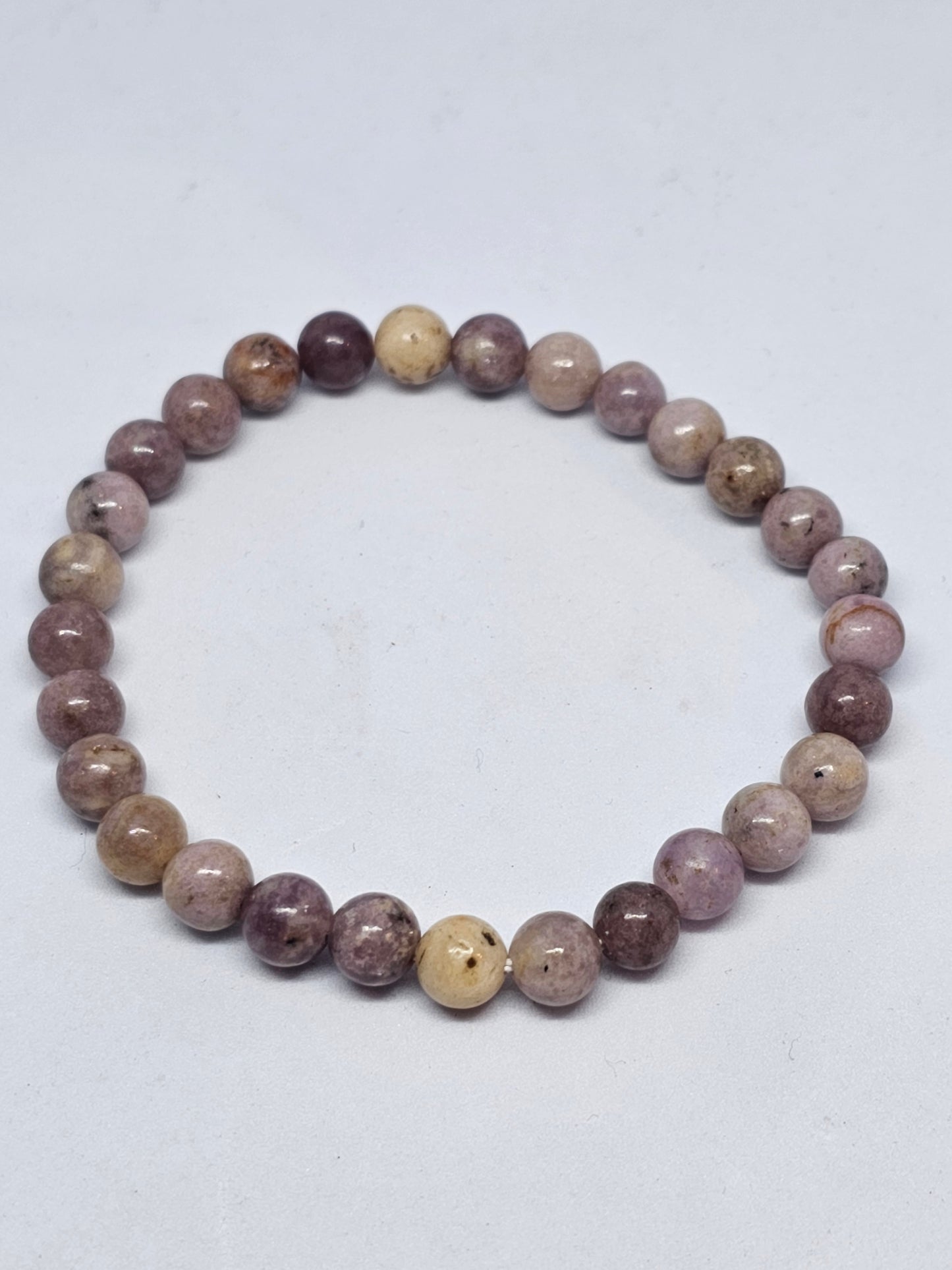 Lepidolite Round Bead Crystal Bracelet - Rivendell Shop