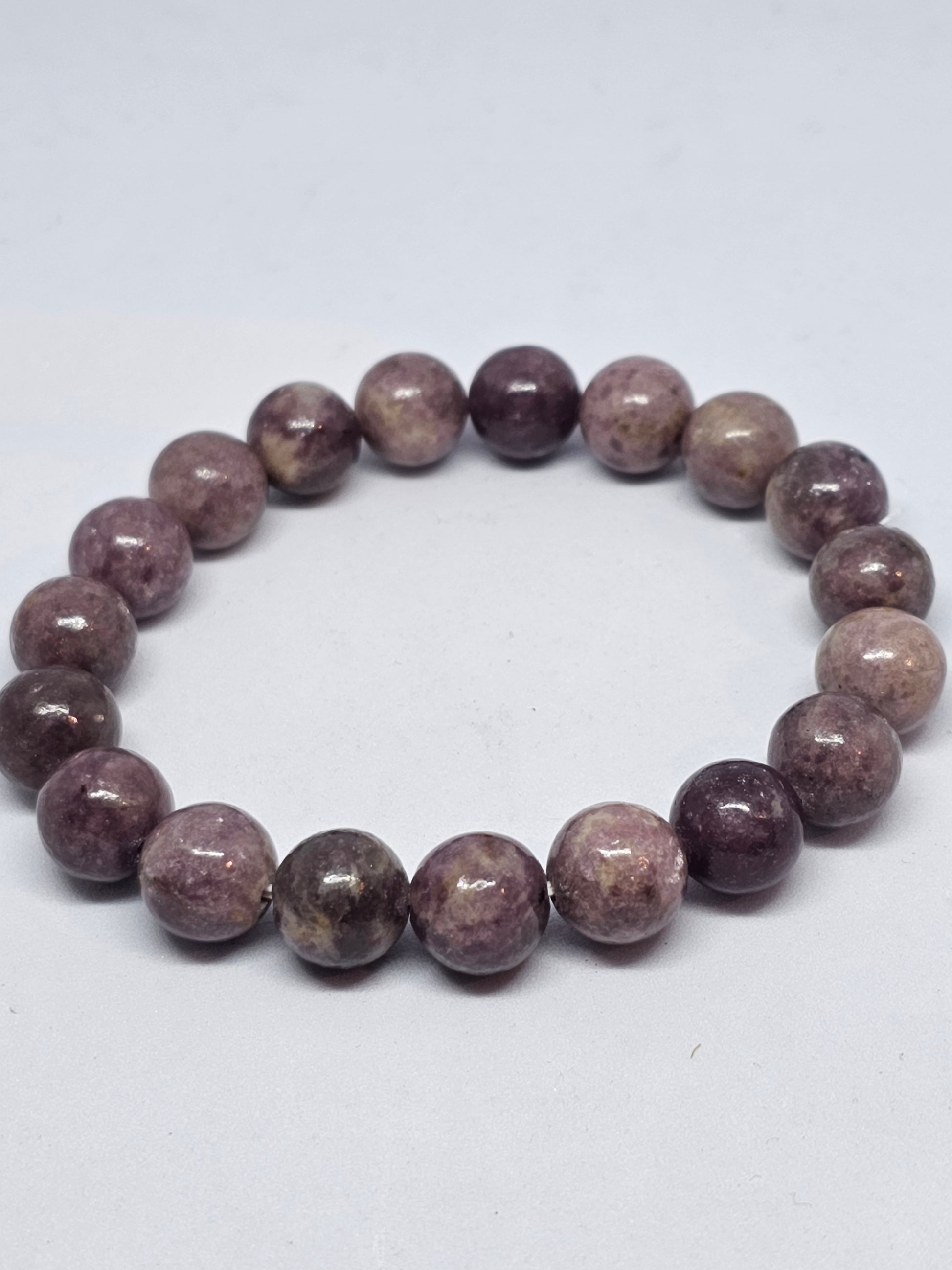 Lepidolite Round Bead Crystal Bracelet - Rivendell Shop