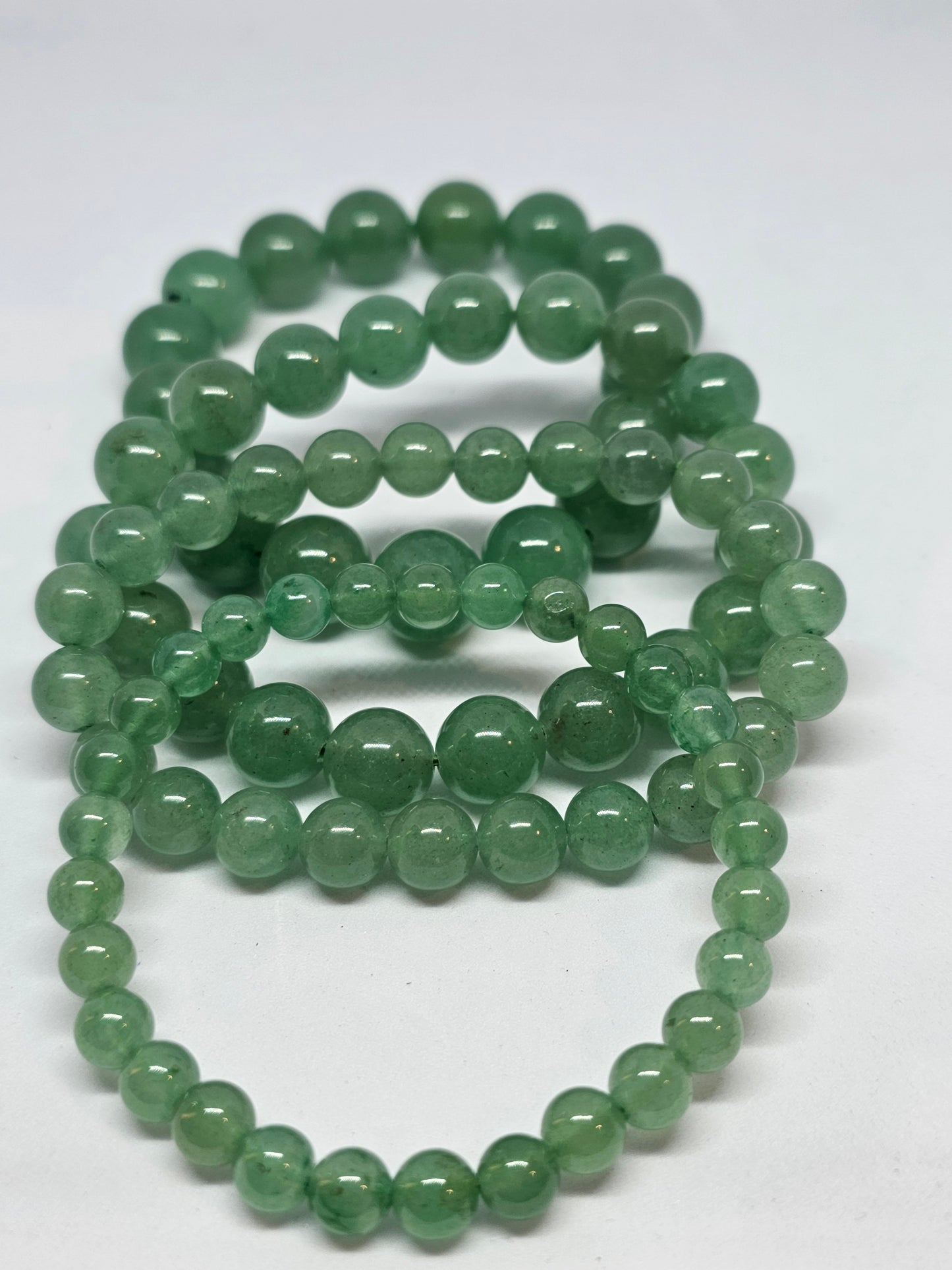 Green Aventurine Round Bead Crystal Bracelet - Rivendell Shop