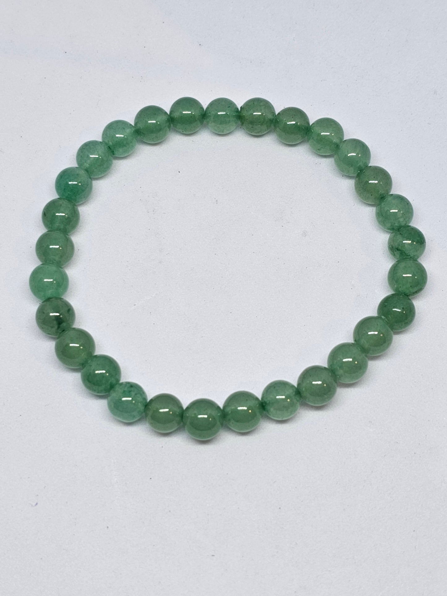 Green Aventurine Round Bead Crystal Bracelet - Rivendell Shop