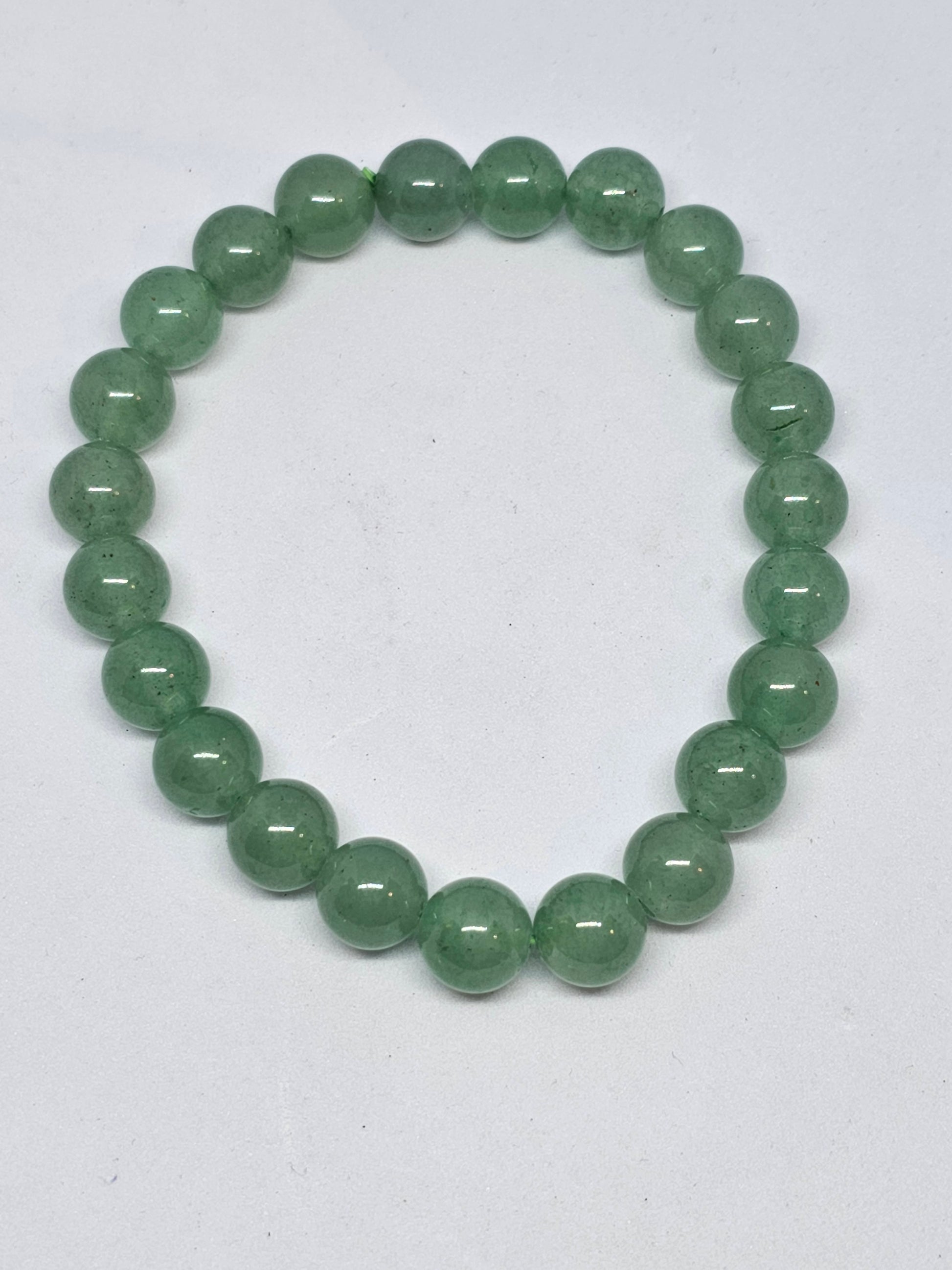 Green Aventurine Round Bead Crystal Bracelet - Rivendell Shop