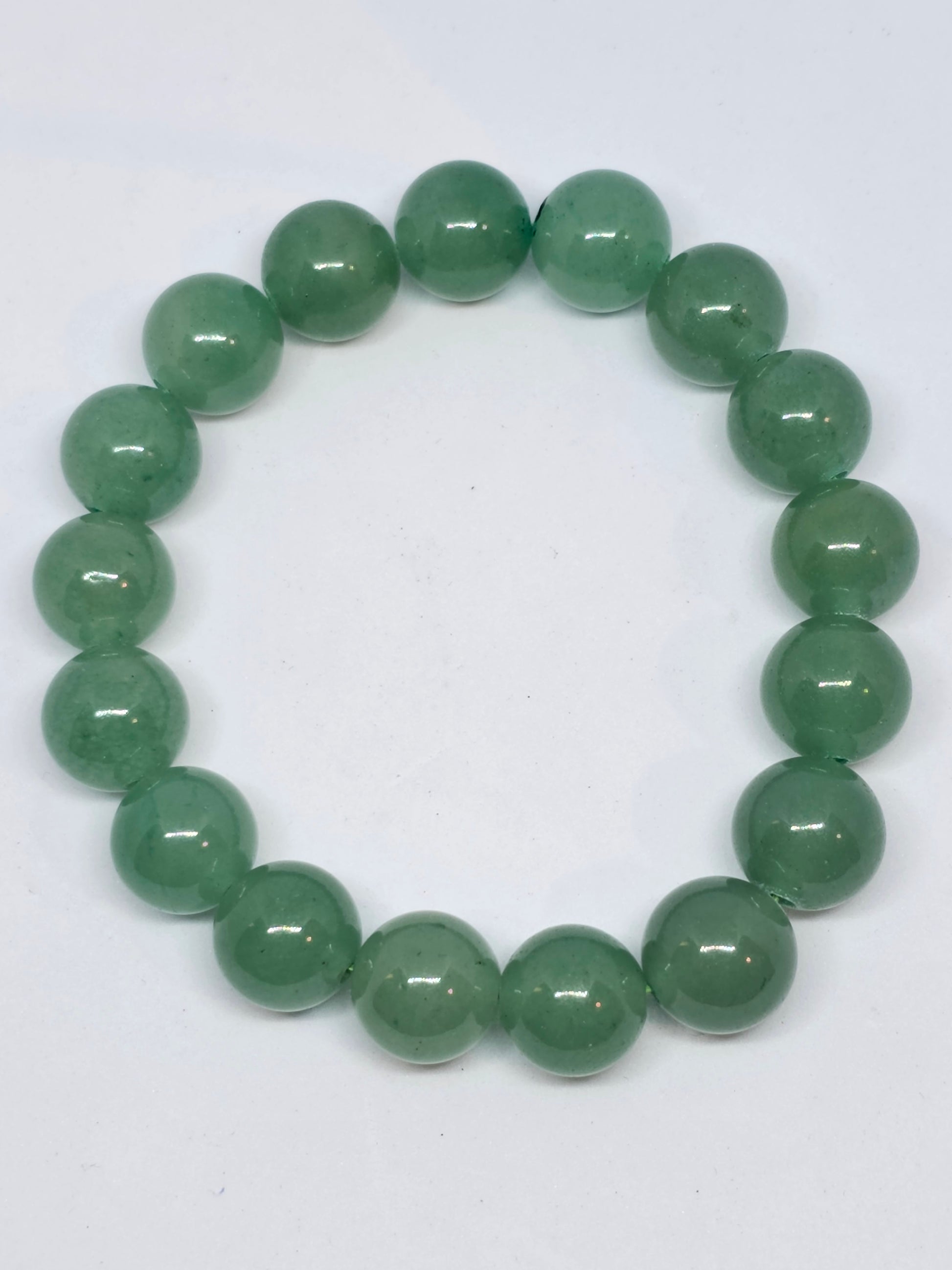 Green Aventurine Round Bead Crystal Bracelet - Rivendell Shop