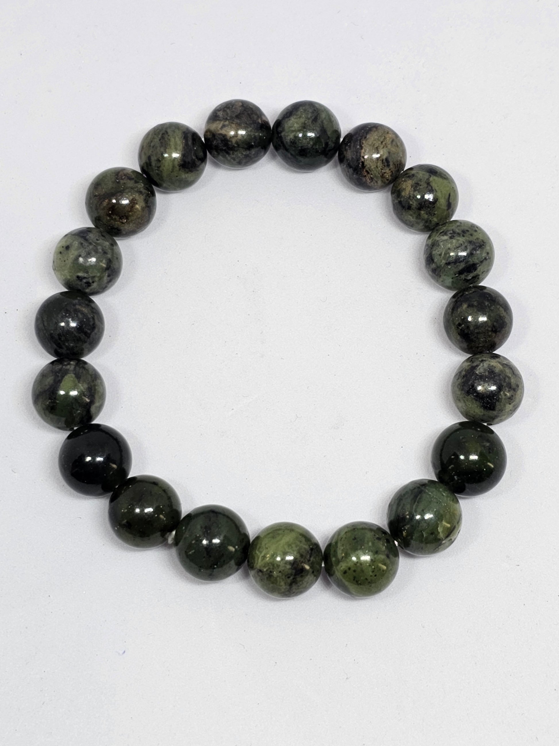 Serpentine Round Bead Crystal Bracelet - Rivendell Shop