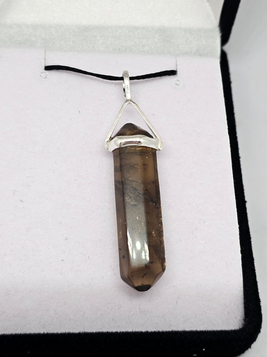 Smoky Quartz Silver Point Pendant - Rivendell Shop