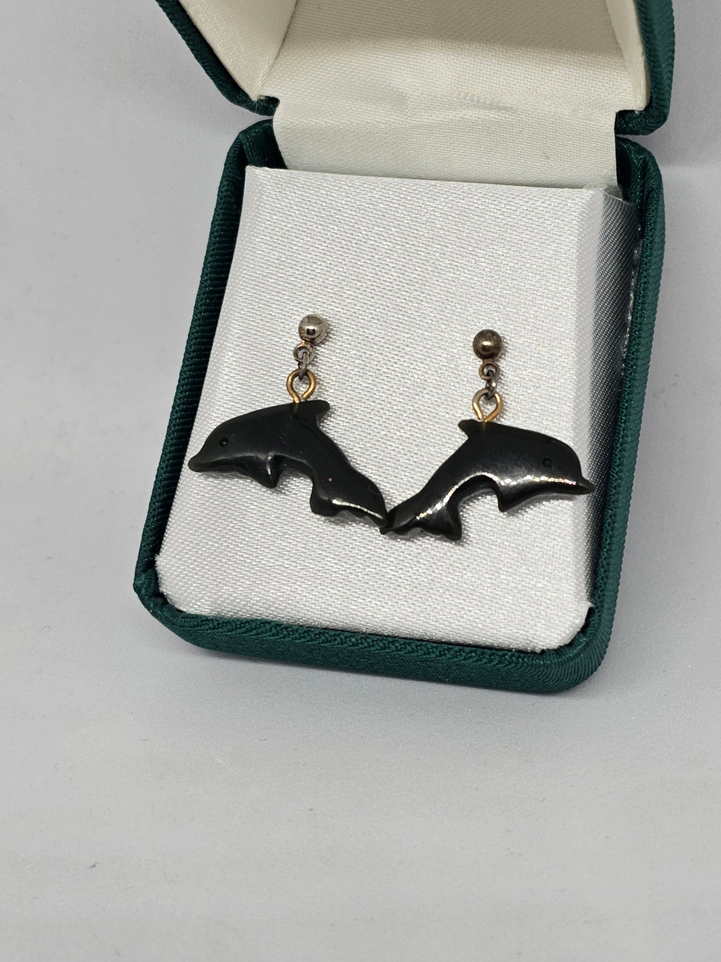 Dolphin Greenstone Earrings - Rivendell Shop