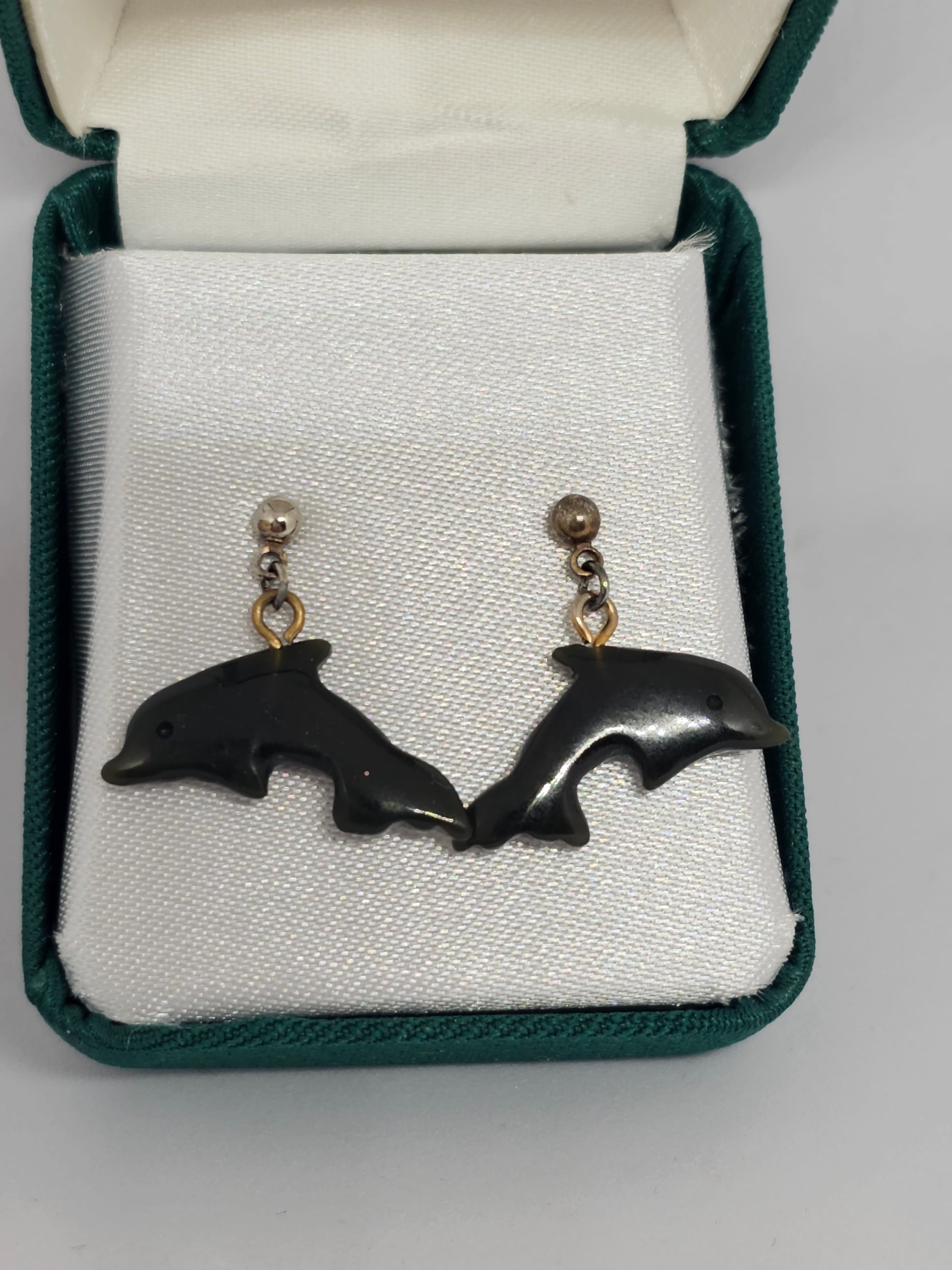 Dolphin Greenstone Earrings - Rivendell Shop