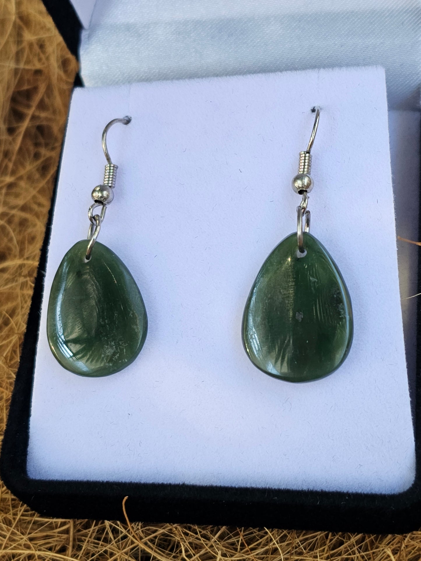 Greenstone Teardrop Earrings - Rivendell Shop