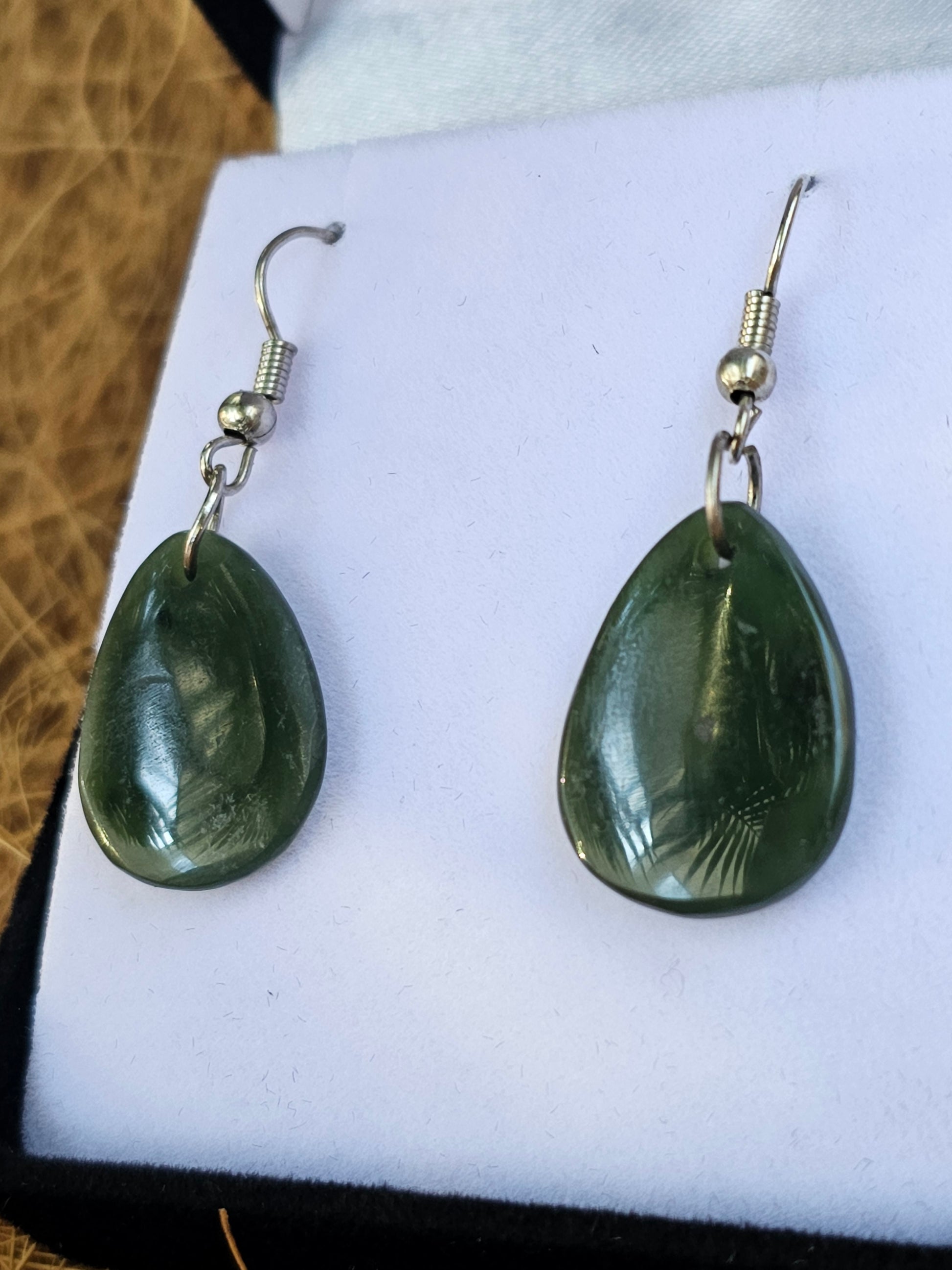 Greenstone Teardrop Earrings - Rivendell Shop