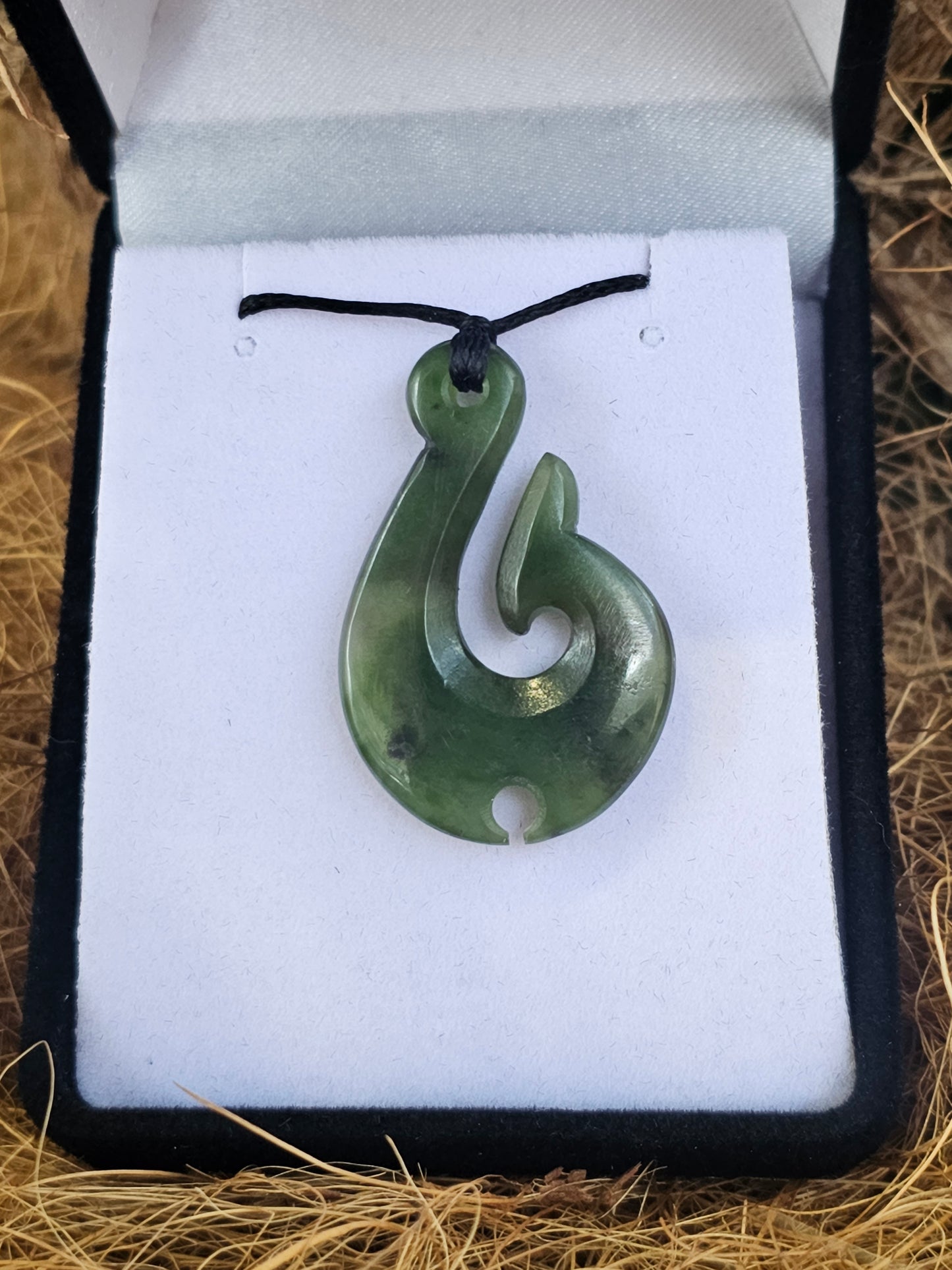 Fish Hook Greenstone Pendant - Rivendell Shop