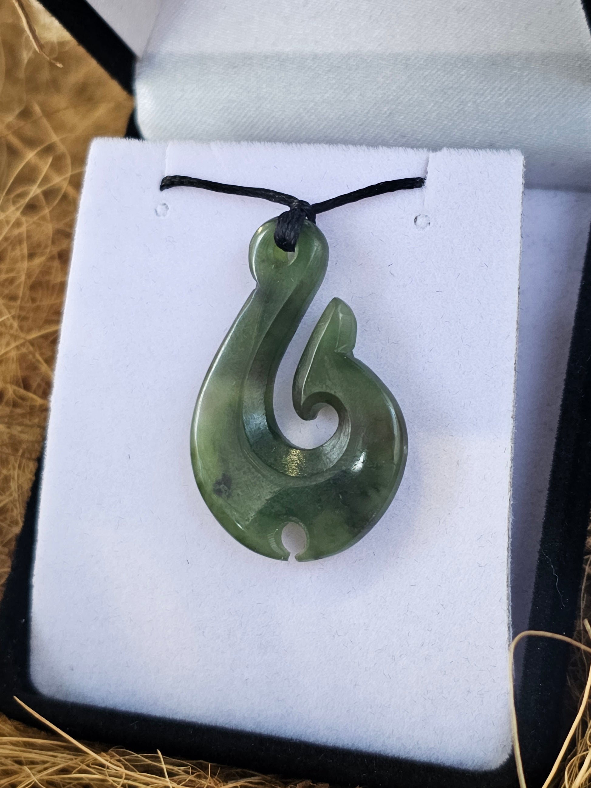 Fish Hook Greenstone Pendant - Rivendell Shop