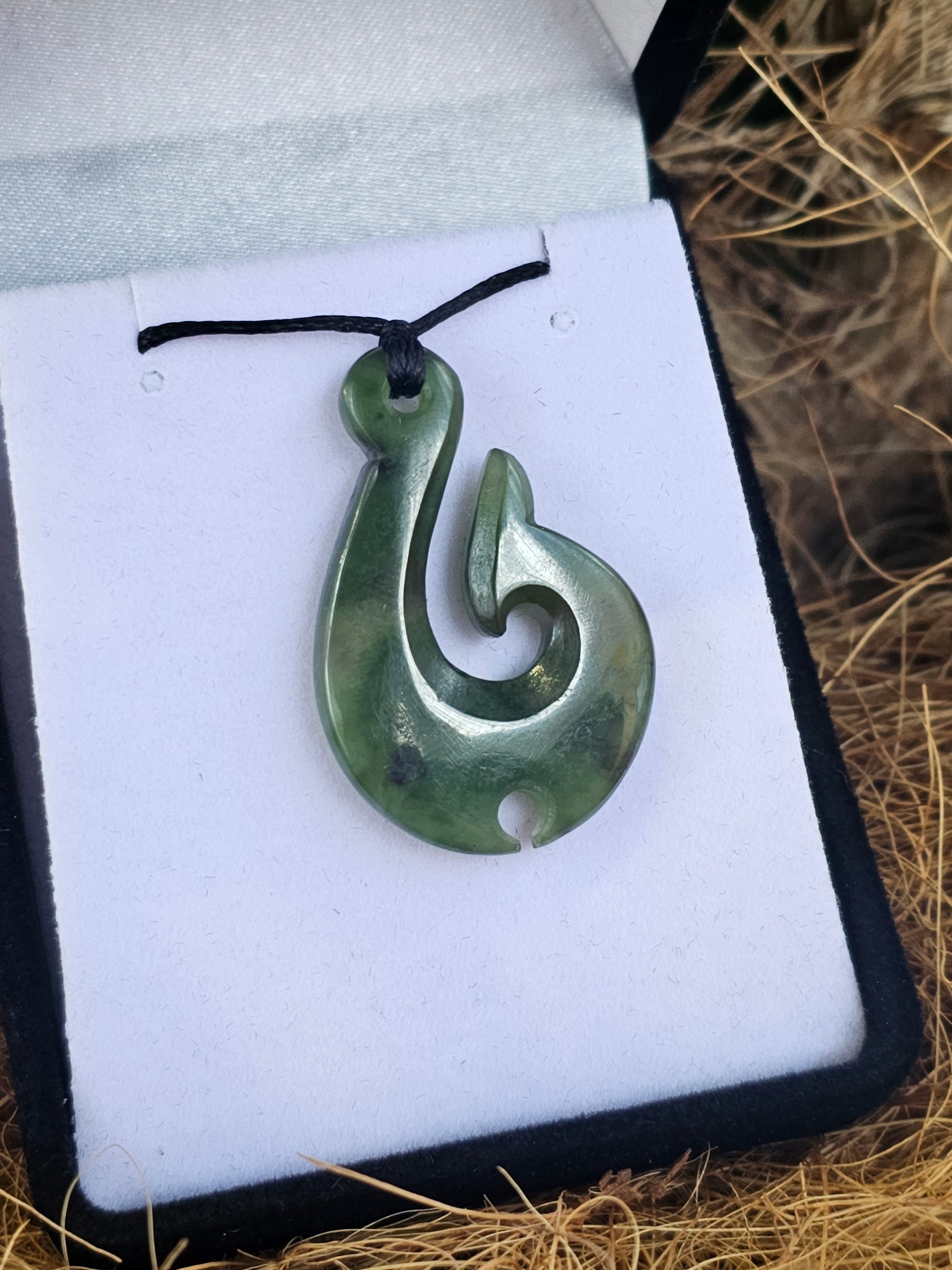 Fish Hook Greenstone Pendant - Rivendell Shop