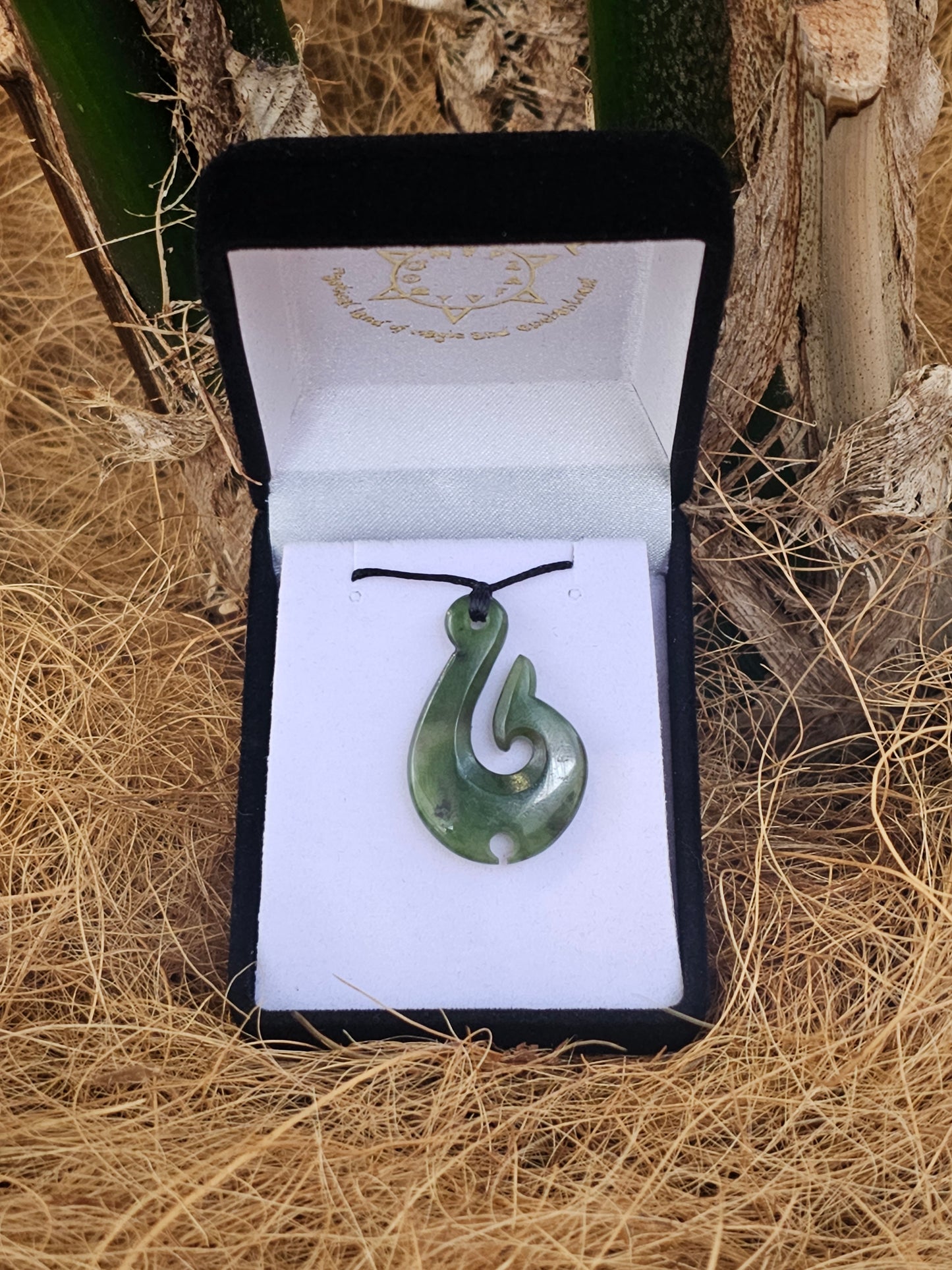 Fish Hook Greenstone Pendant - Rivendell Shop